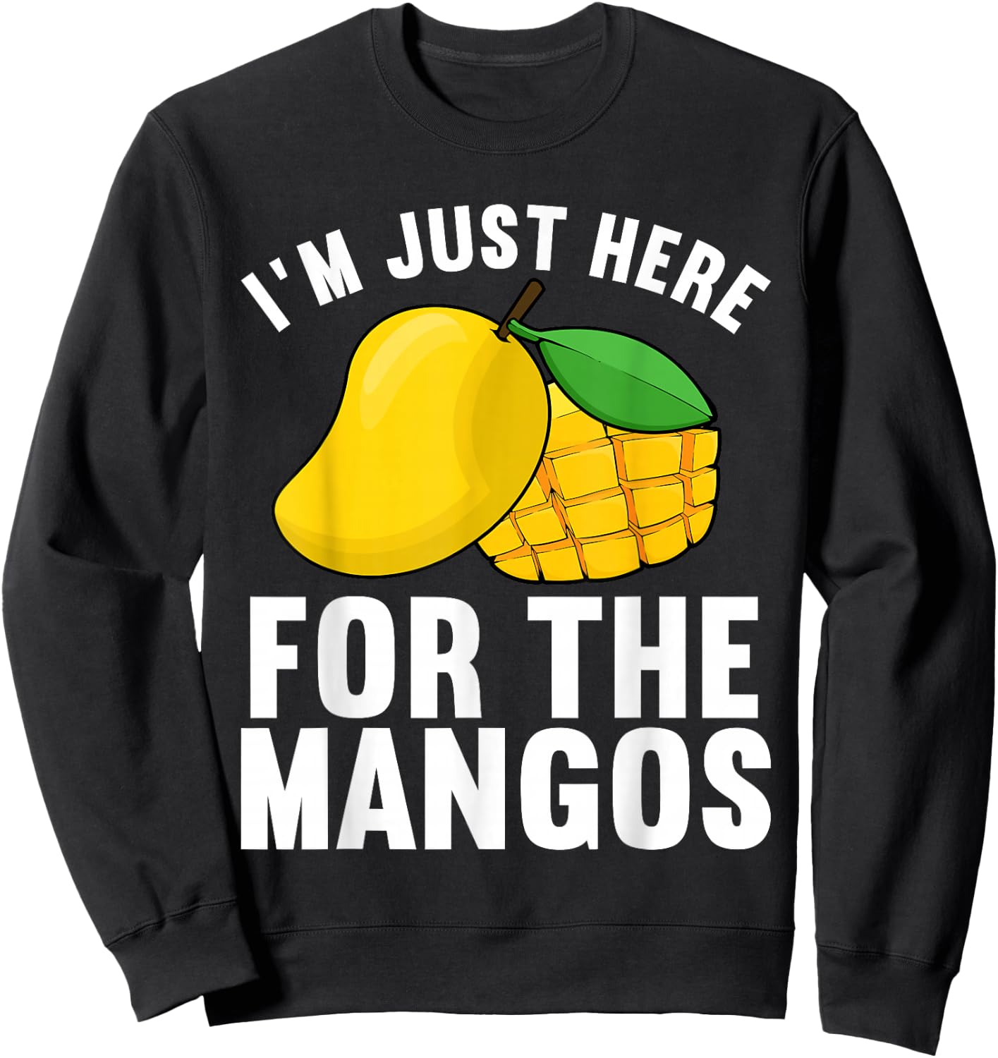 Funny Mango Design Women Kids Mango Fruit Lovers Sweatshirt - Sweatshirt | Black