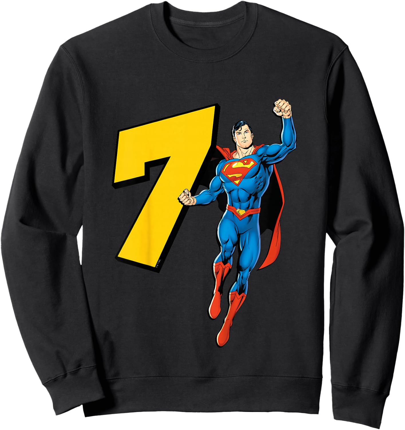 Kids Superman Super Hero 7th Birthday Sweatshirt - Sweatshirt | Black