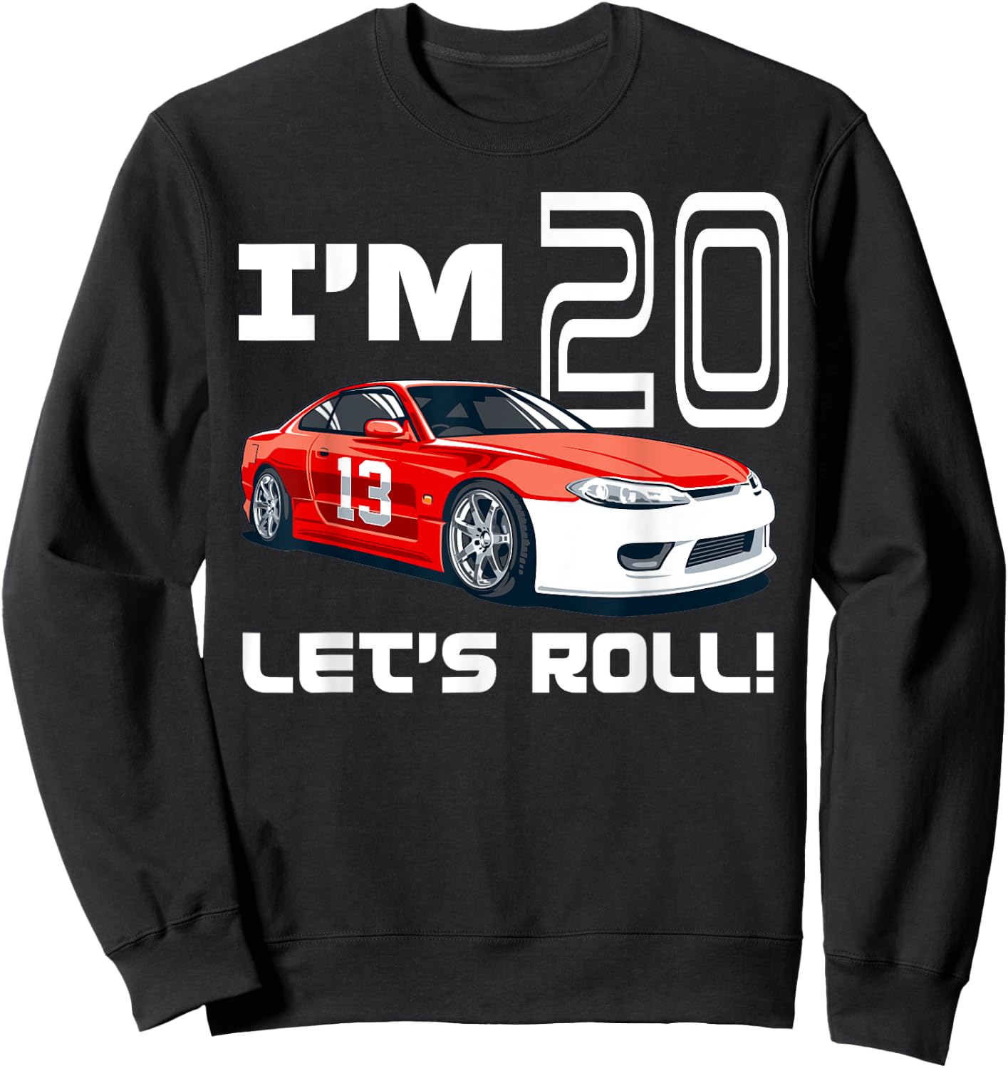 Race Car 20th Birthday Boy Racecar Racing 20 Year Old & Sweatshirt - Sweatshirt | Black