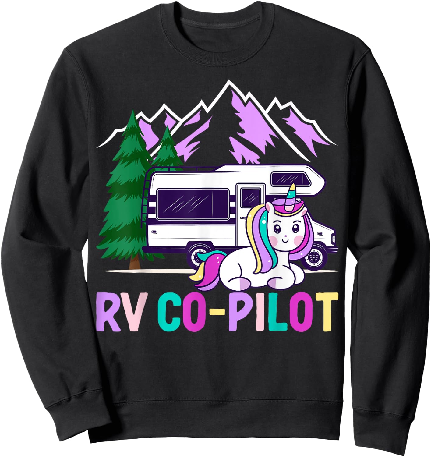 Rv Co-Pilot Rv Driver Rv Camper Rv Camping Girl Sweatshirt - Sweatshirt | Black