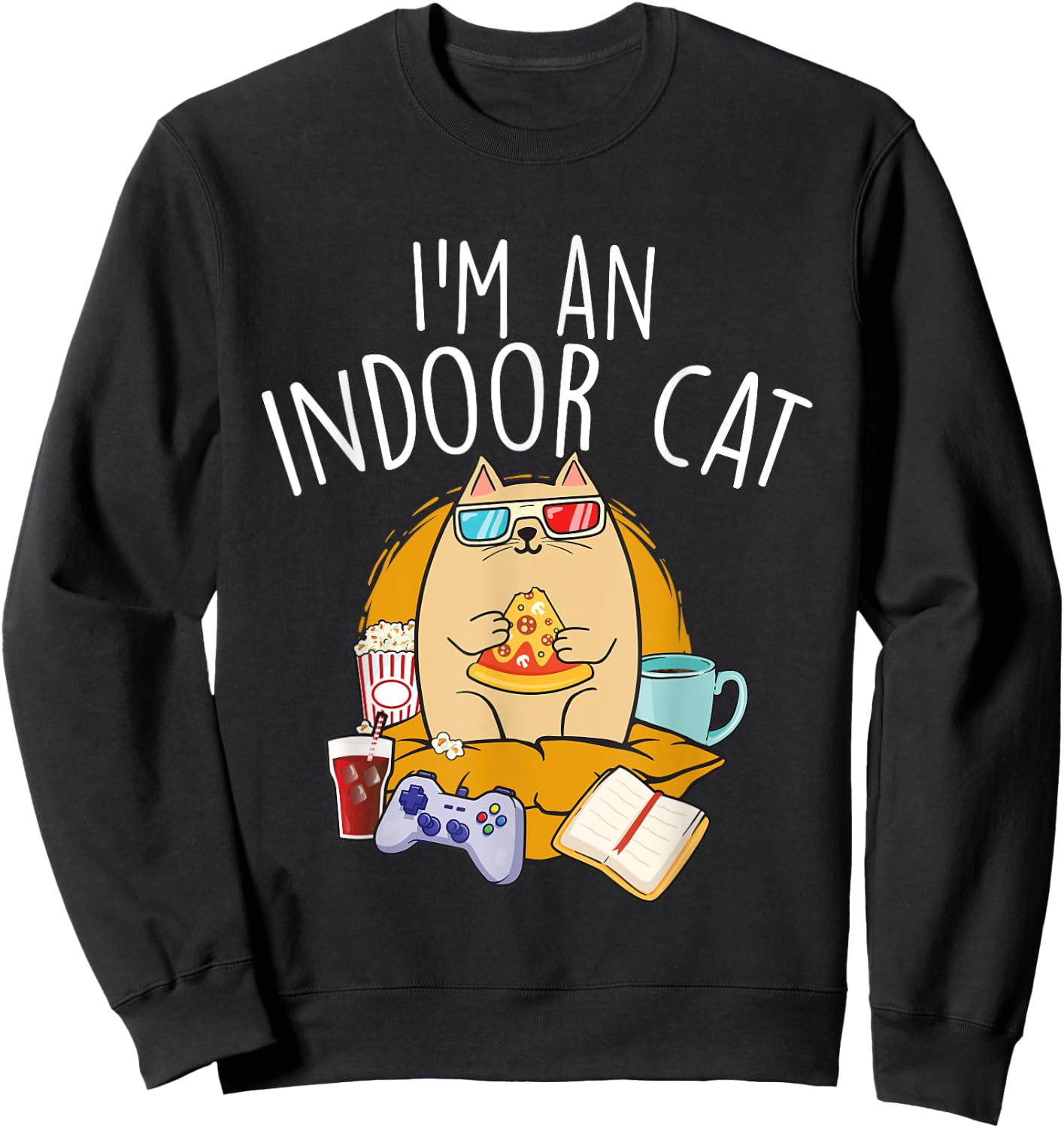 I'm An Indoor Cat - Cat Lover Kitten Kitty Owner Women Girls Kids Sweatshirt - Sweatshirt | Black