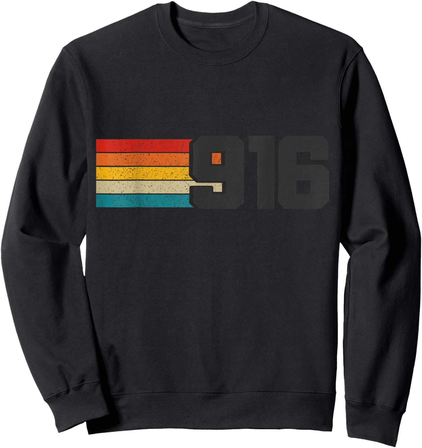 Sacramento California 916 Area Code Pride Vintage Sweatshirt - Sweatshirt | Black