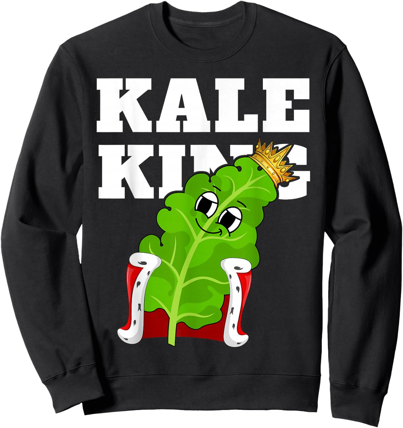 Kale King | Kale Design | Boys Kale Sweatshirt - Sweatshirt | Black