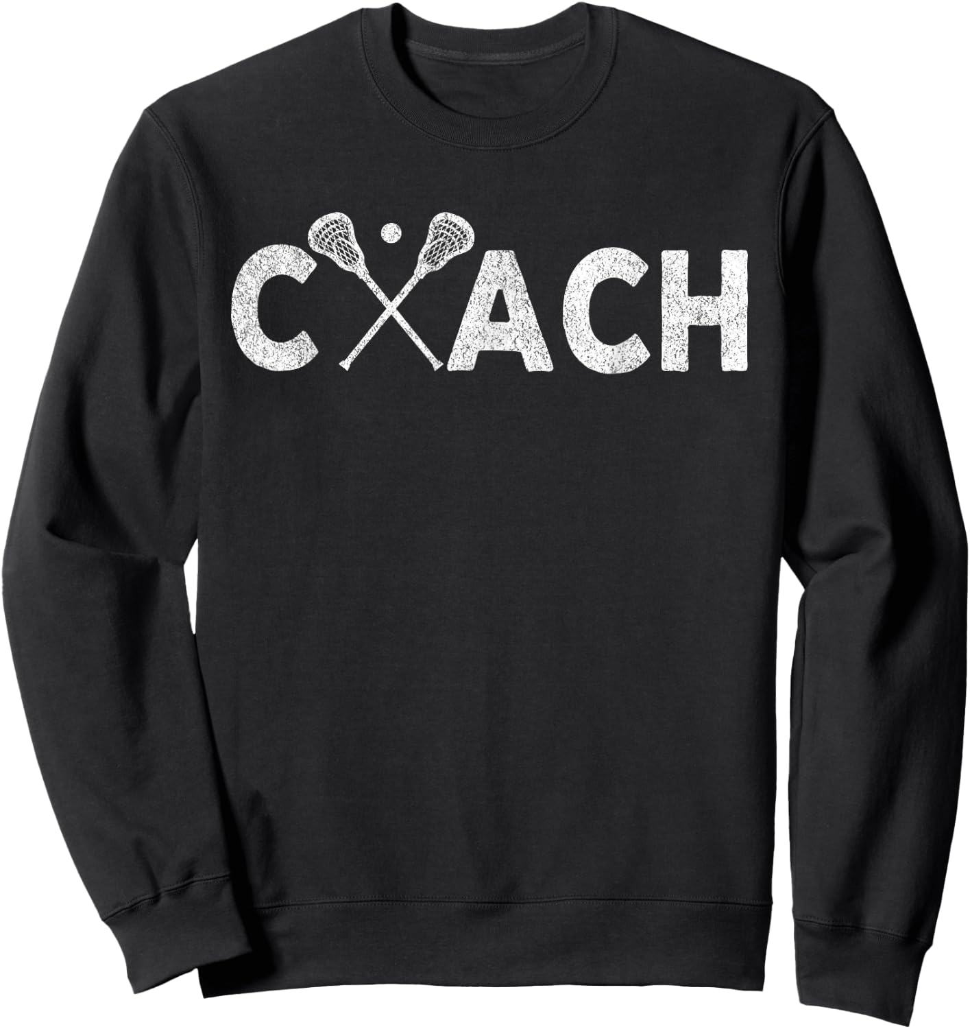 Vintage Lacrosse Coach Lacrosse Team Coach Retro Sweatshirt - Sweatshirt | Black