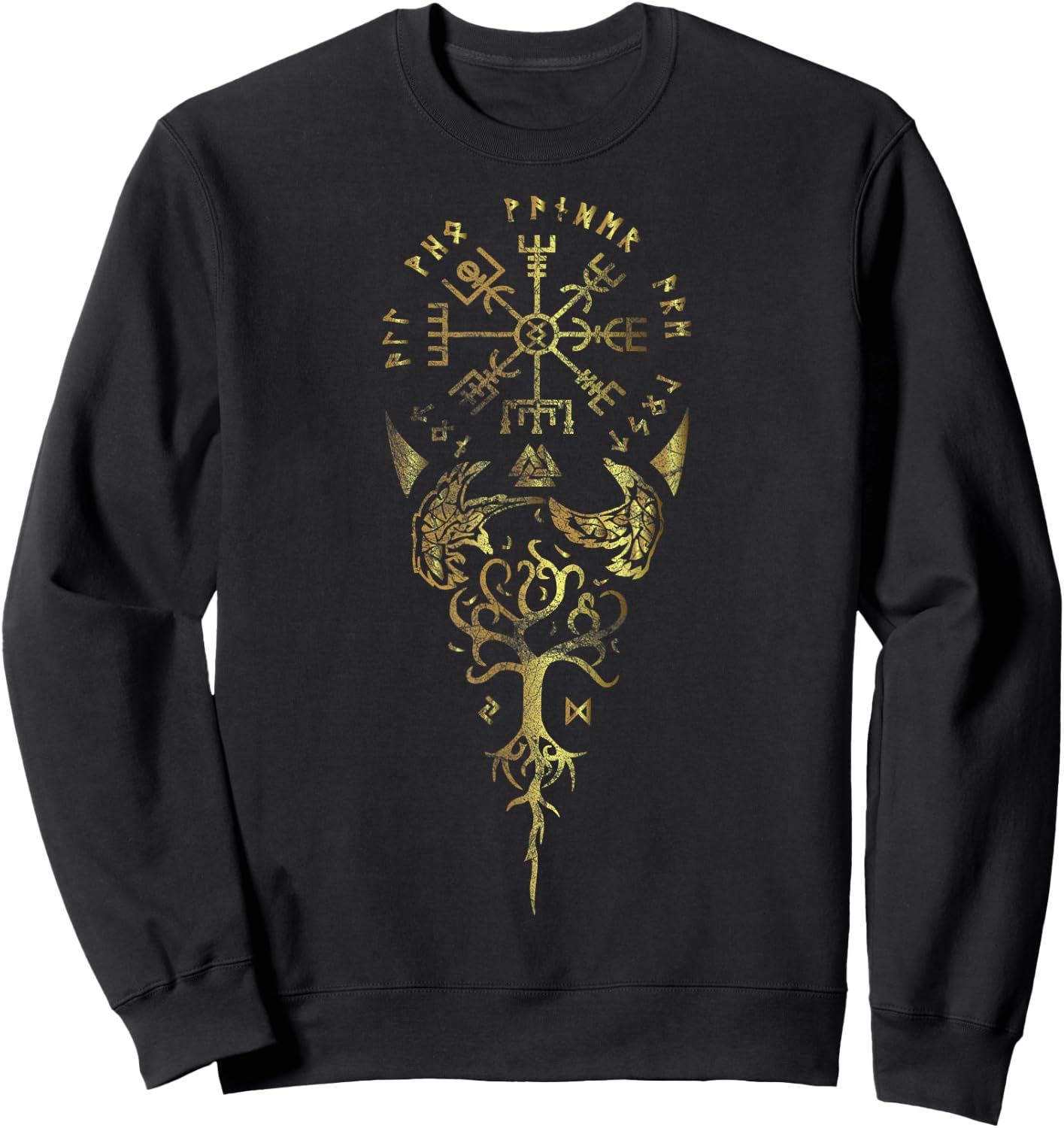 Viking Odin Raven Huginn & Muninn Scandinavian Mythology Sweatshirt - Sweatshirt | Black