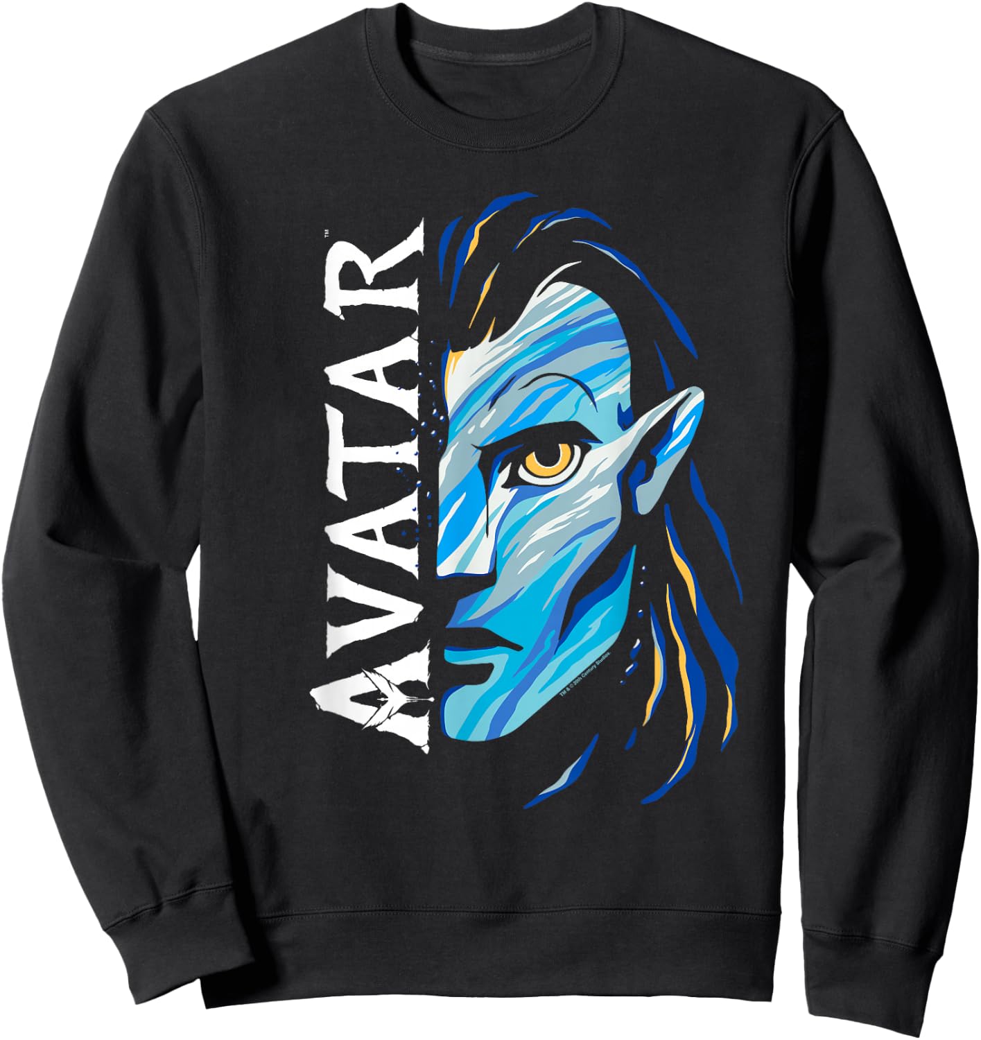 Avatar: The Way of Water Jake Sully Split Avatar Face Sweatshirt - Sweatshirt | Black