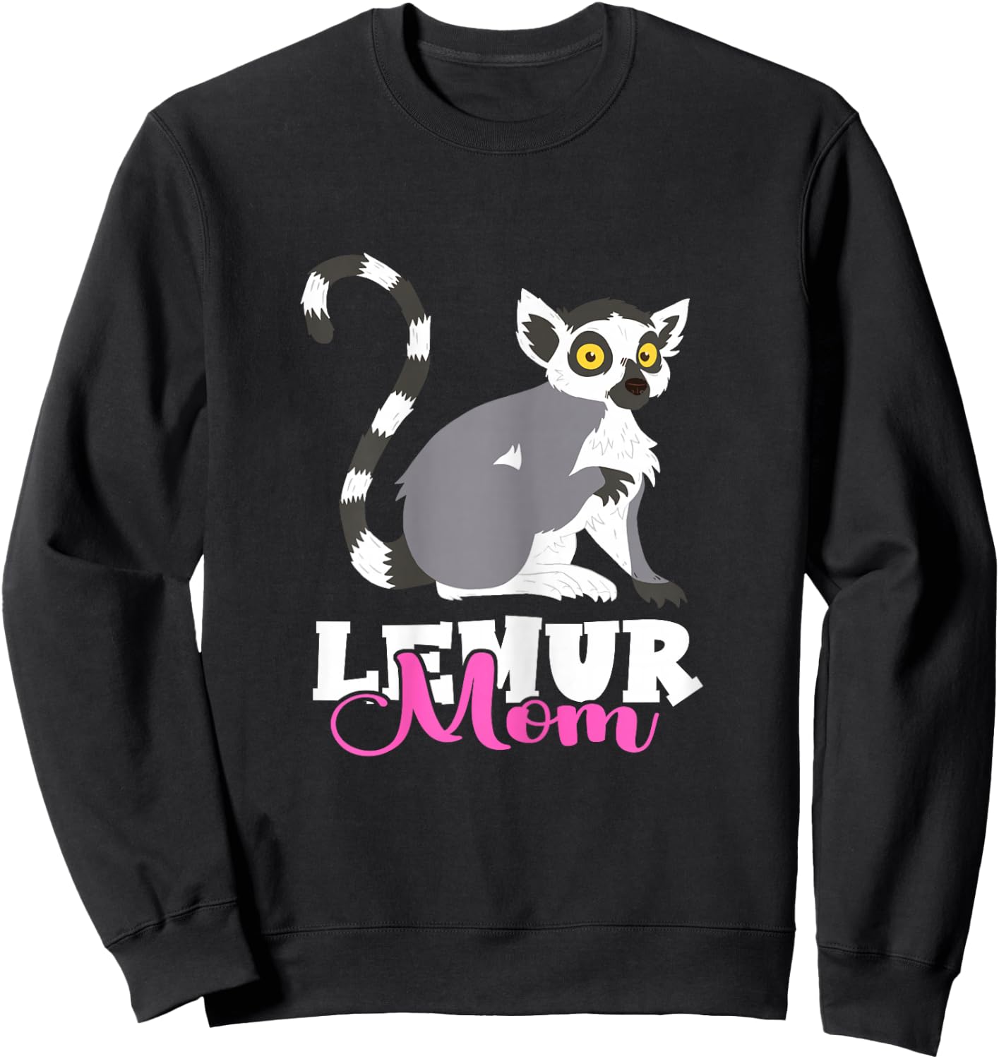 Cute Lemur Monkey Funny Lemur Lover Madagascar Lemur Mom Sweatshirt - Sweatshirt | Black