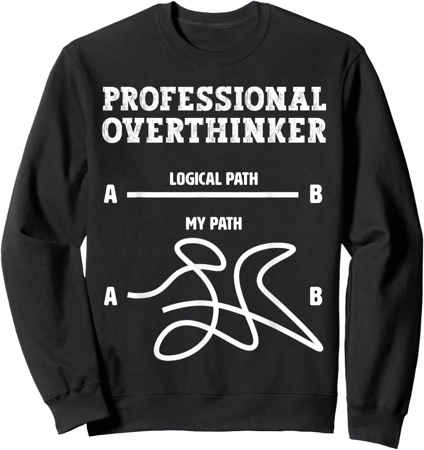 Professional Overthinker - Logical Path Funny Overthinking Sweatshirt - Sweatshirt | Black