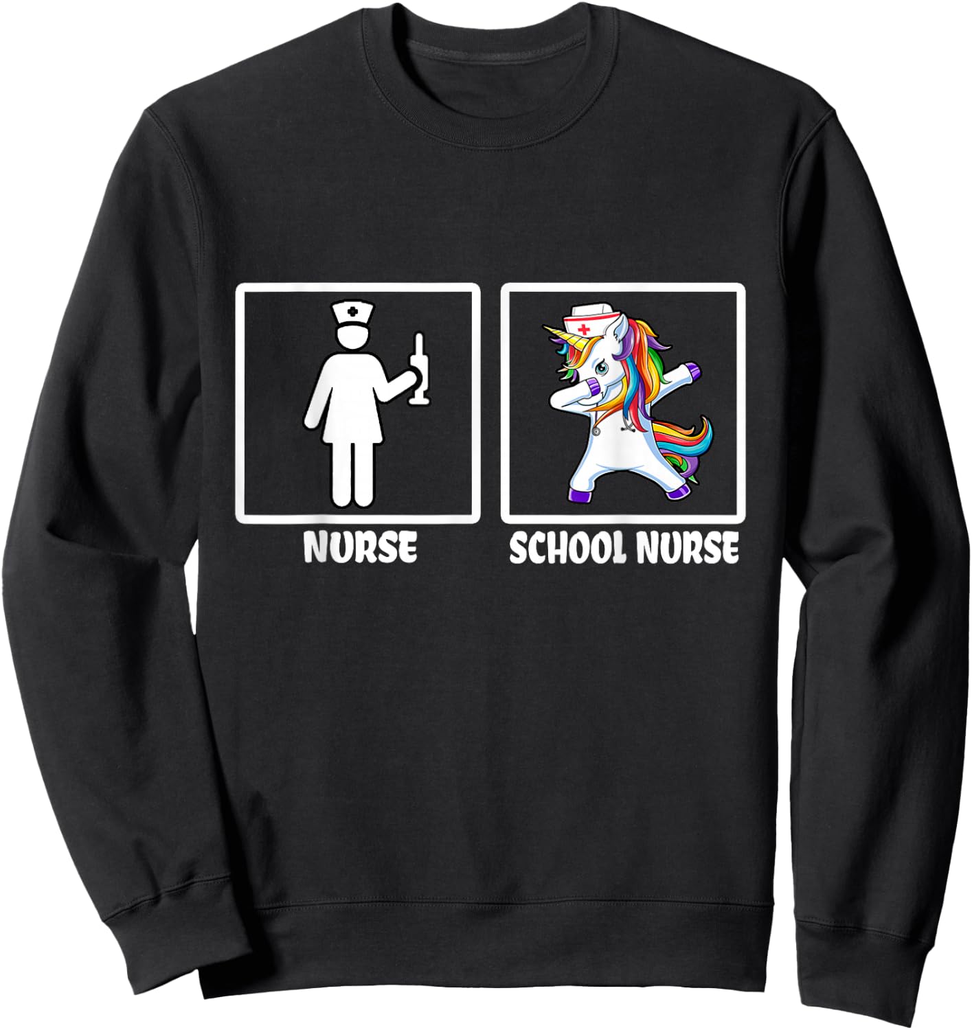 Funny "Nurse vs School Nurse" - School Nurse Sweatshirt - Sweatshirt | Black