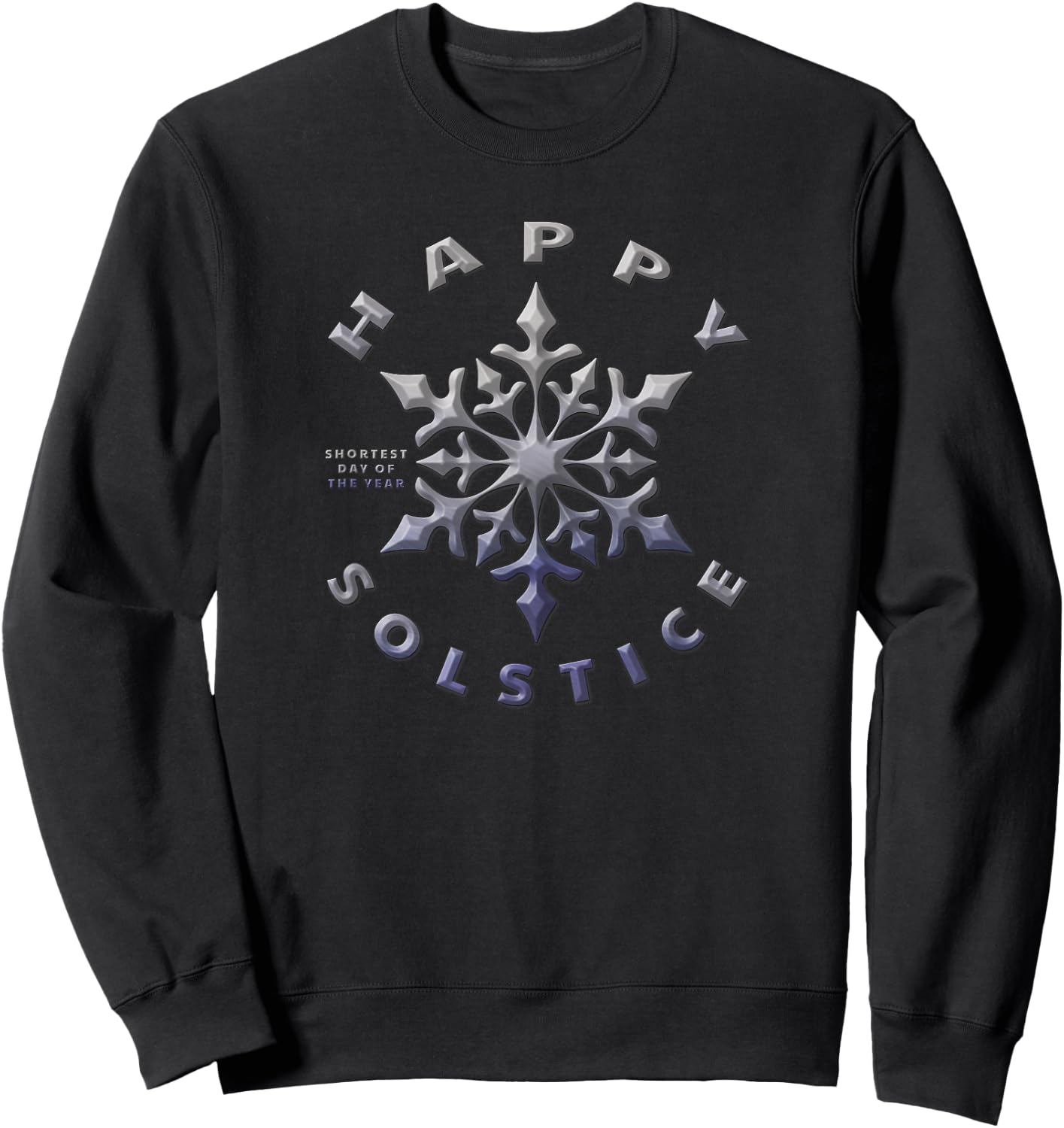 Happy Solstice Shortest Day of the Year Winter Snowflake Sweatshirt - Sweatshirt | Black
