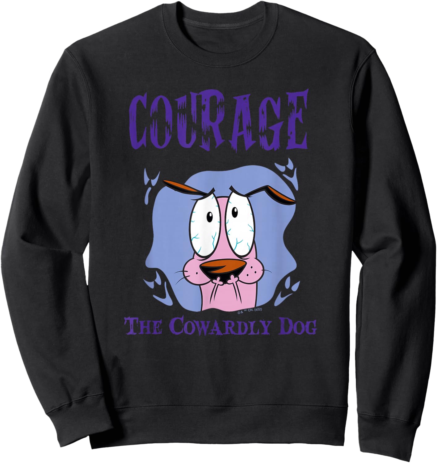 Courage The Cowardly Dog Frightened Poster Sweatshirt - Sweatshirt | Black