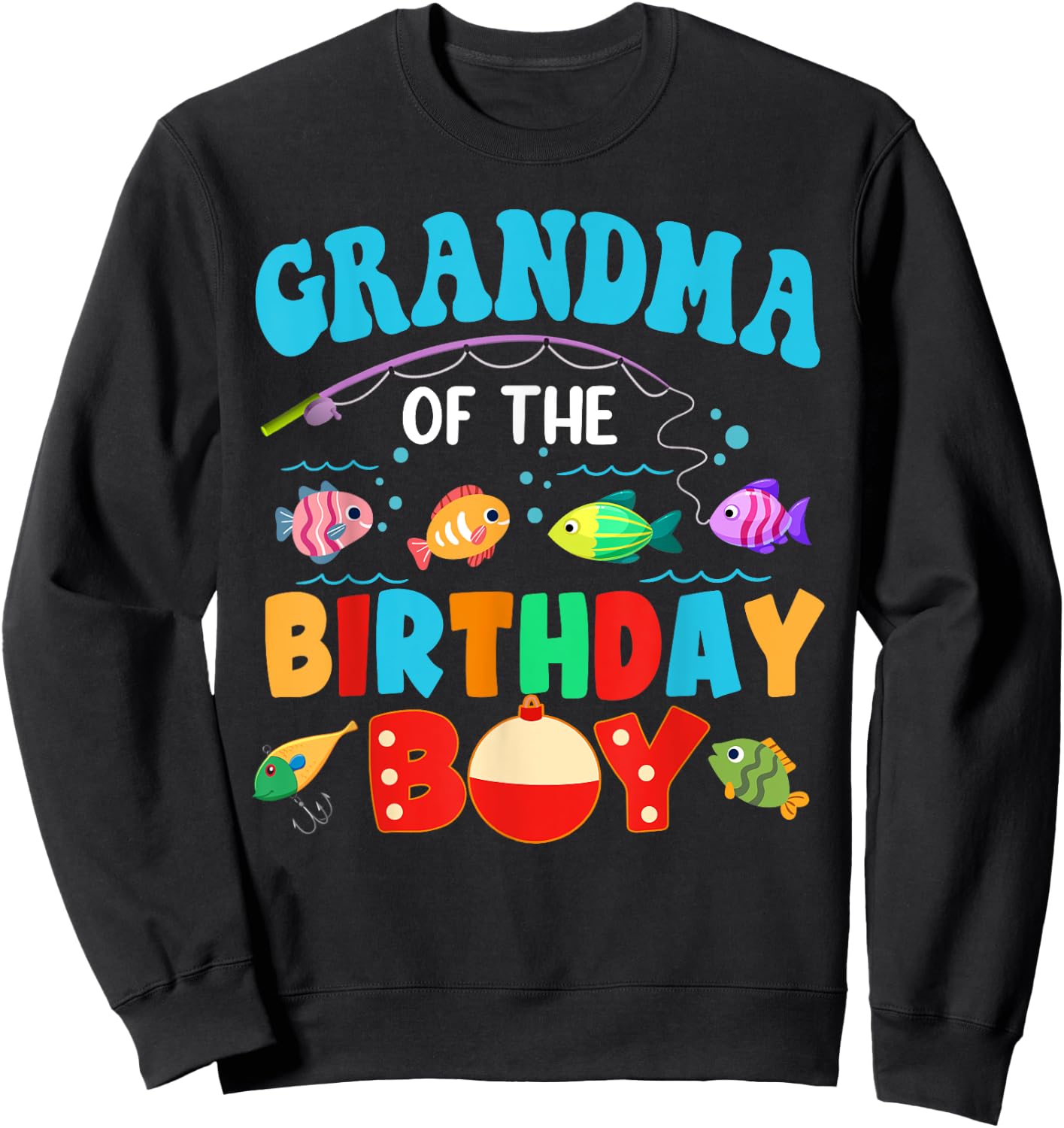 Grandma Of The Birthday Boy Sea Fish Ocean Animals Aquarium Sweatshirt - Sweatshirt | Black