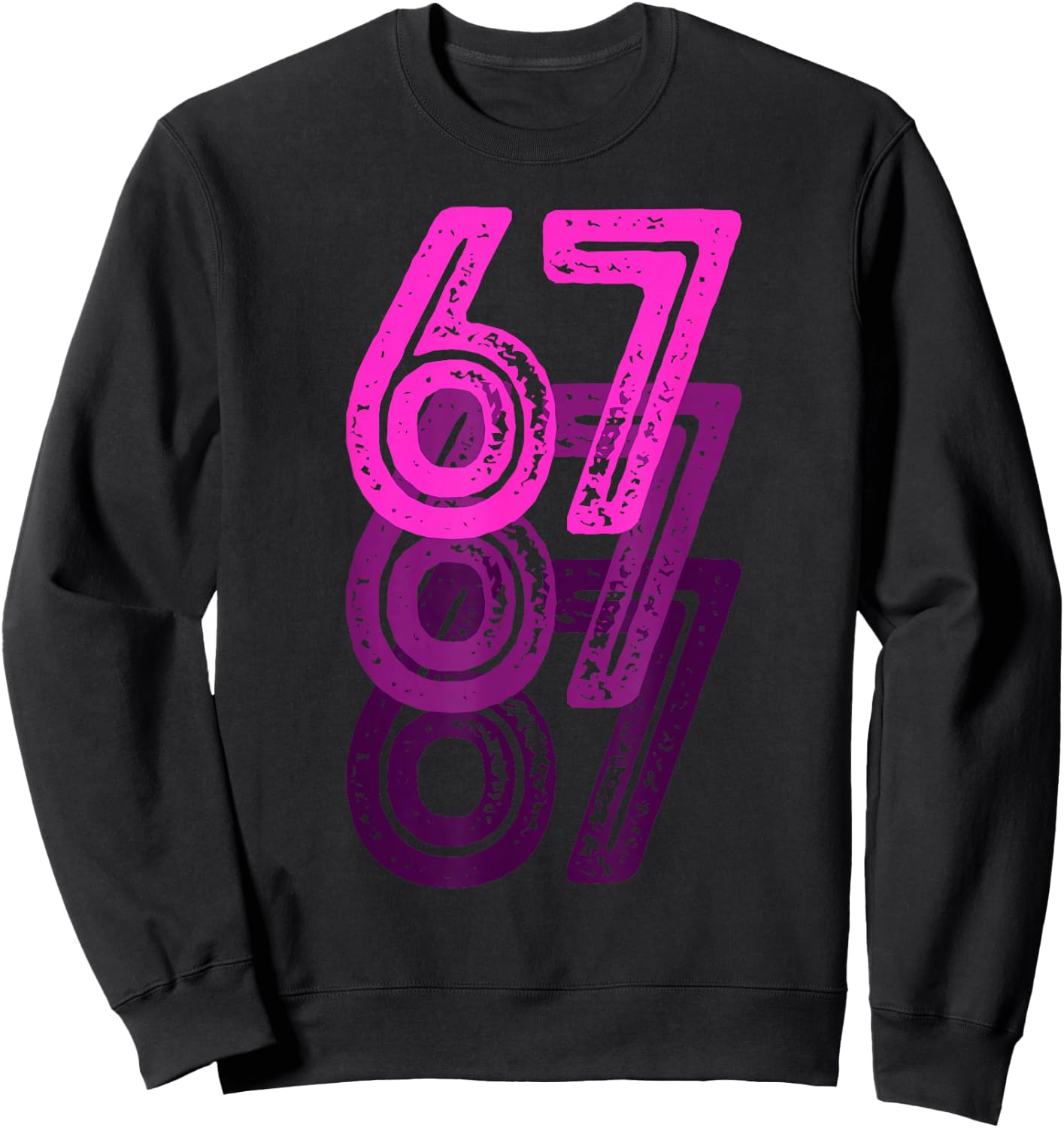 Number 67 Pink Best Classic College Style Birthday Funny Sweatshirt - Sweatshirt | Black