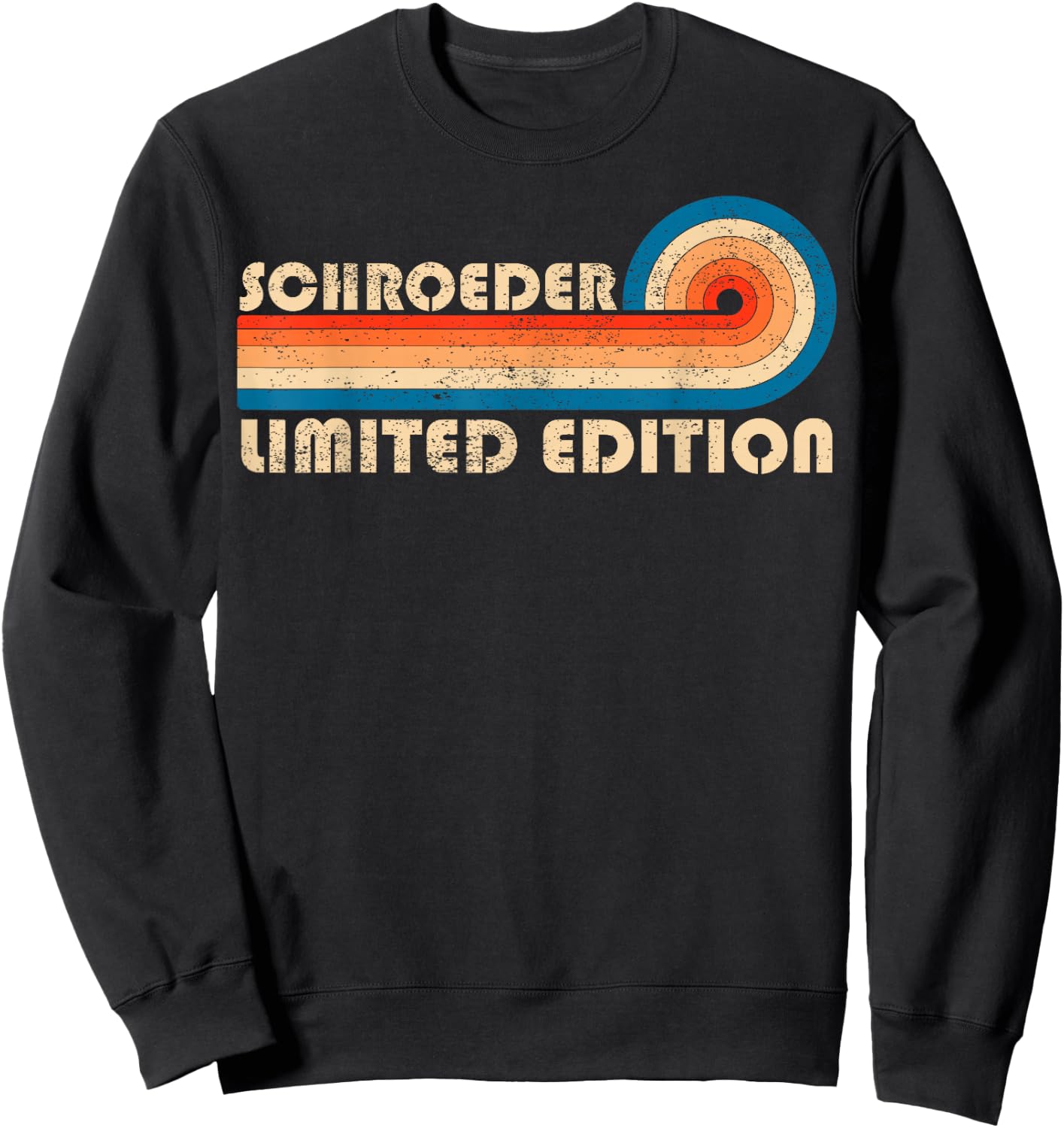 SCHROEDER Retro 70s 80s Sunset Stripe Sweatshirt - Sweatshirt | Black