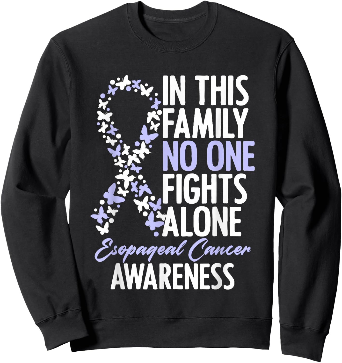 Esophageal Cancer Awareness Ribbon Family Matching Sweatshirt - Sweatshirt | Black