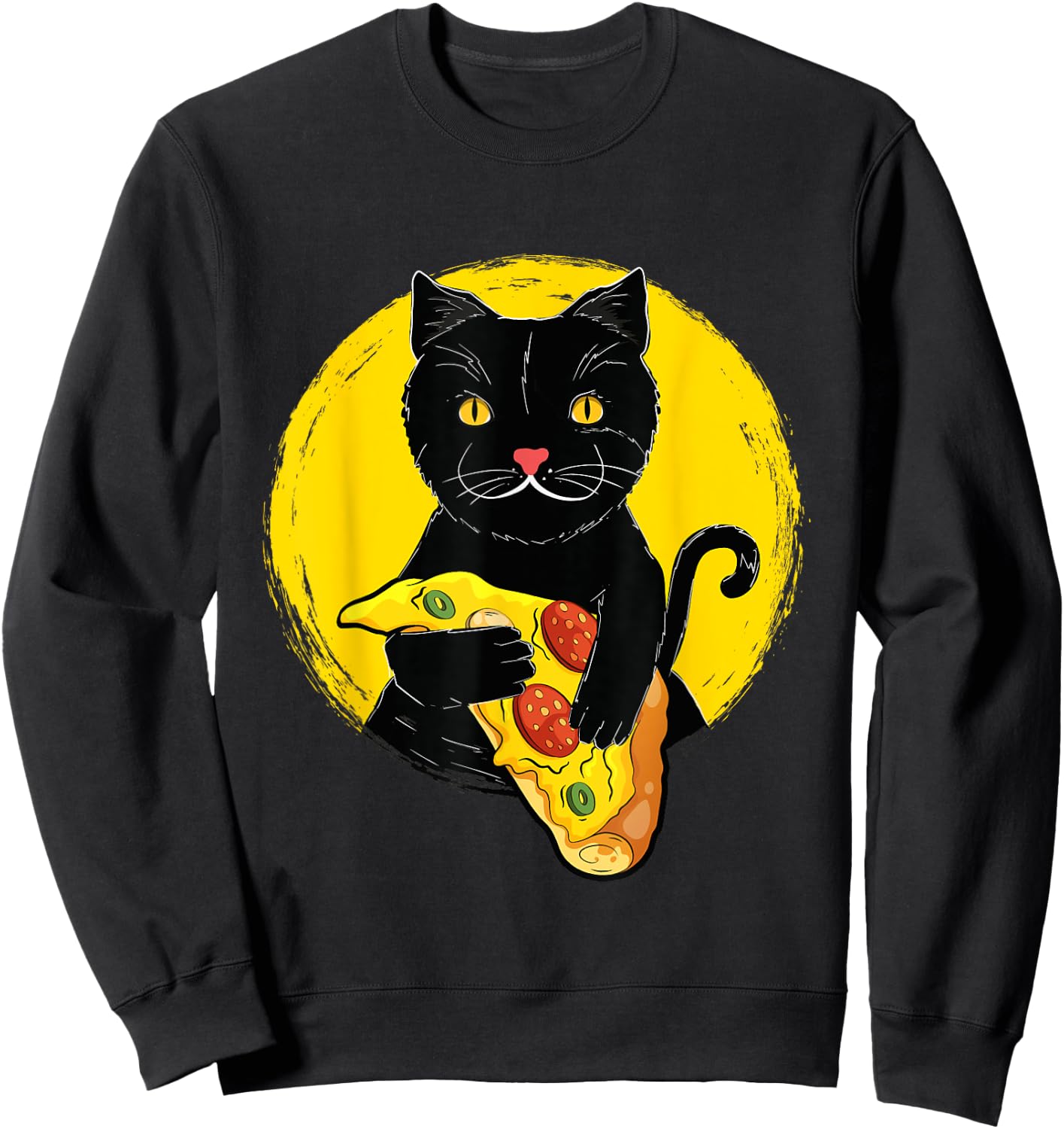 Kitty And Pepperoni Pizza - Cat Lover Pet Owner Veterinarian Sweatshirt - Sweatshirt | Black