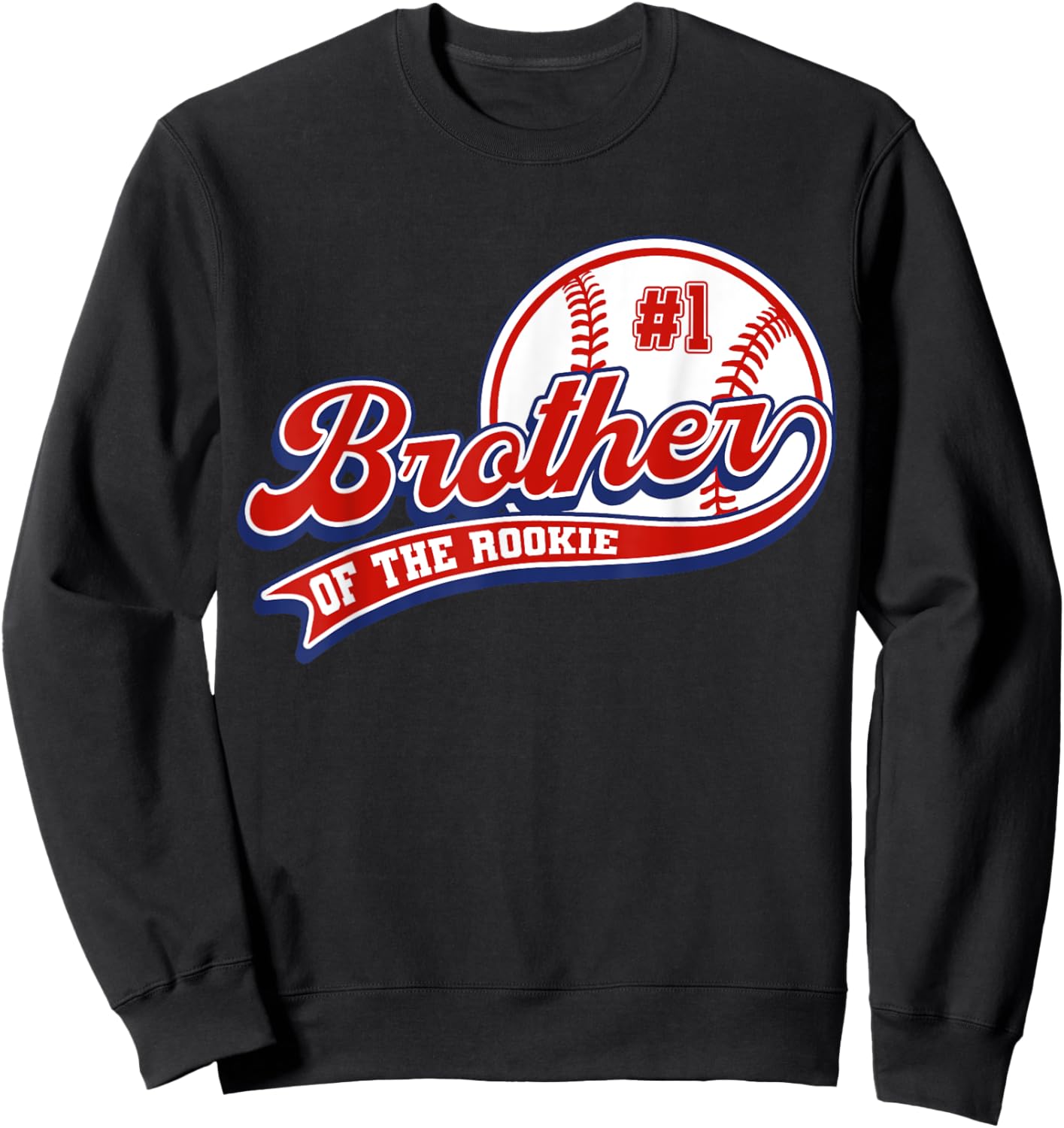 Brother of Rookie of Year 1st Birthday Baseball Sport Fan Sweatshirt - Sweatshirt | Black