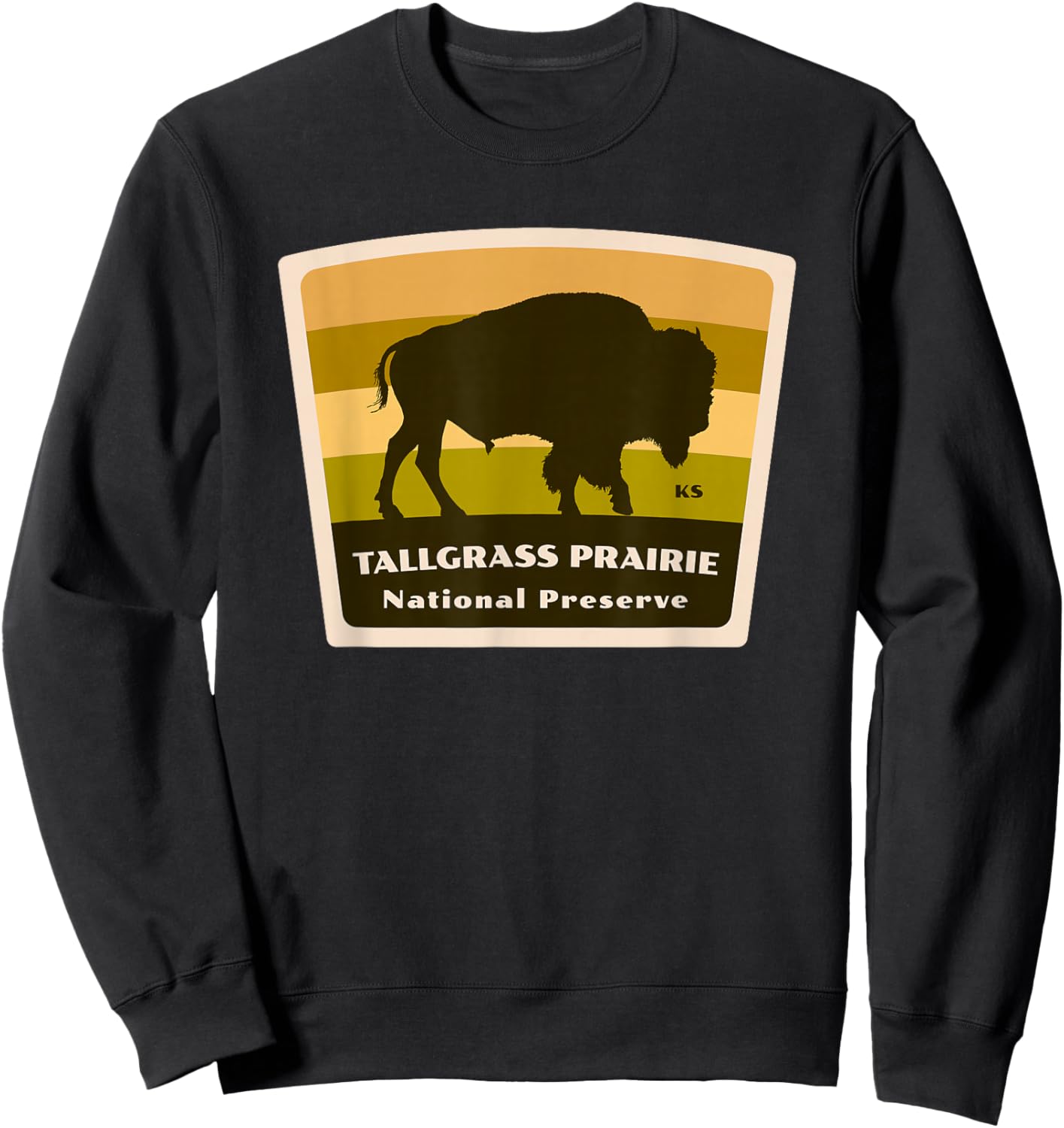 Tallgrass Prairie National Preserve Kansas Bison Herd Sweatshirt - Sweatshirt | Black