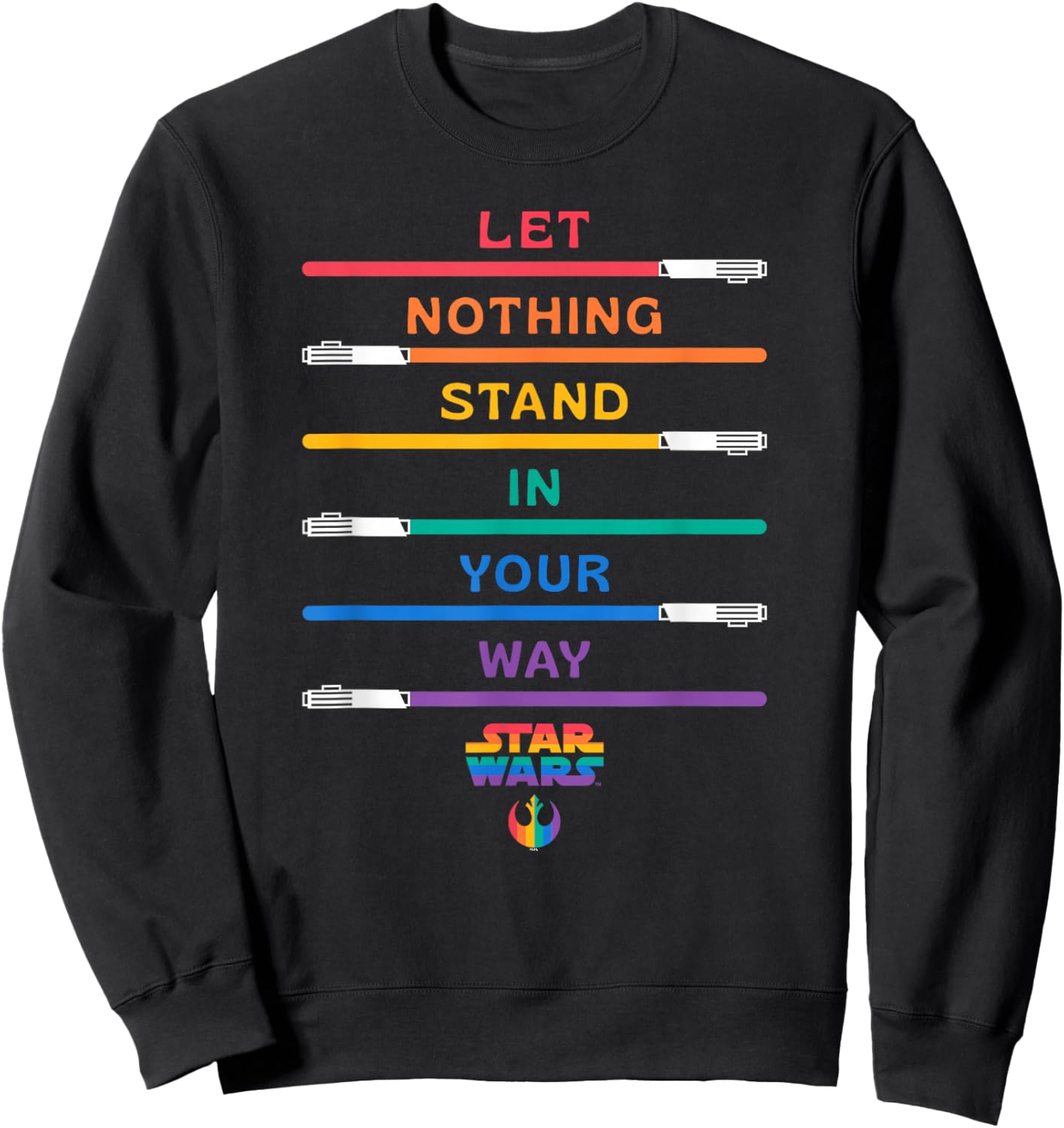 Star Wars Pride Let Nothing Stand in Your Way Rainbow Sabers Sweatshirt - Sweatshirt | Black