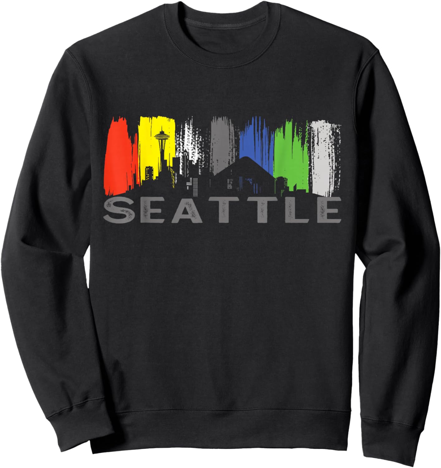 City Classic Seattle Skyline Washington Sweatshirt - Sweatshirt | Black