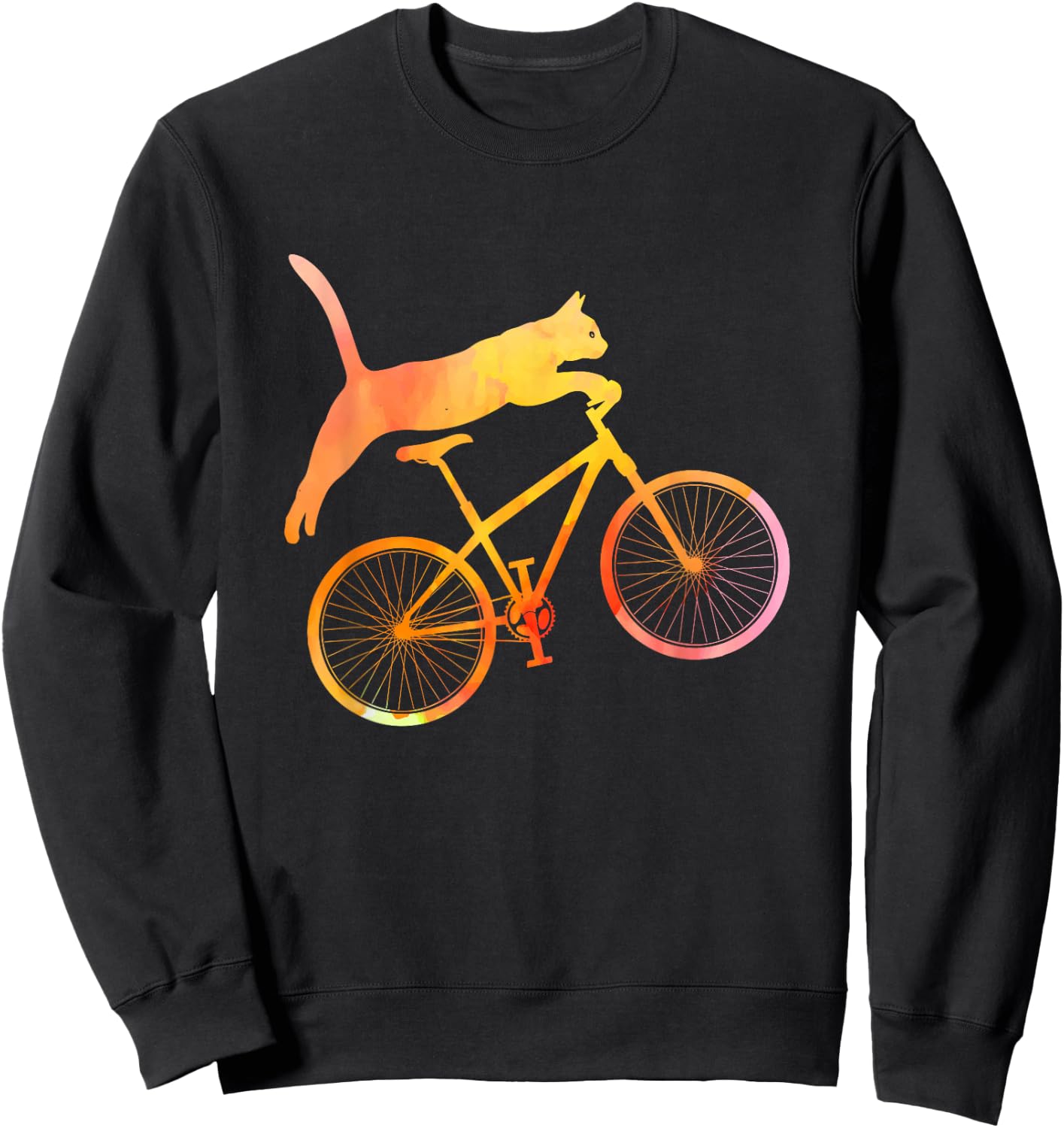 Cat Mountain Biking MTB Mountain Biker Mountainbike Cats Sweatshirt - Sweatshirt | Black