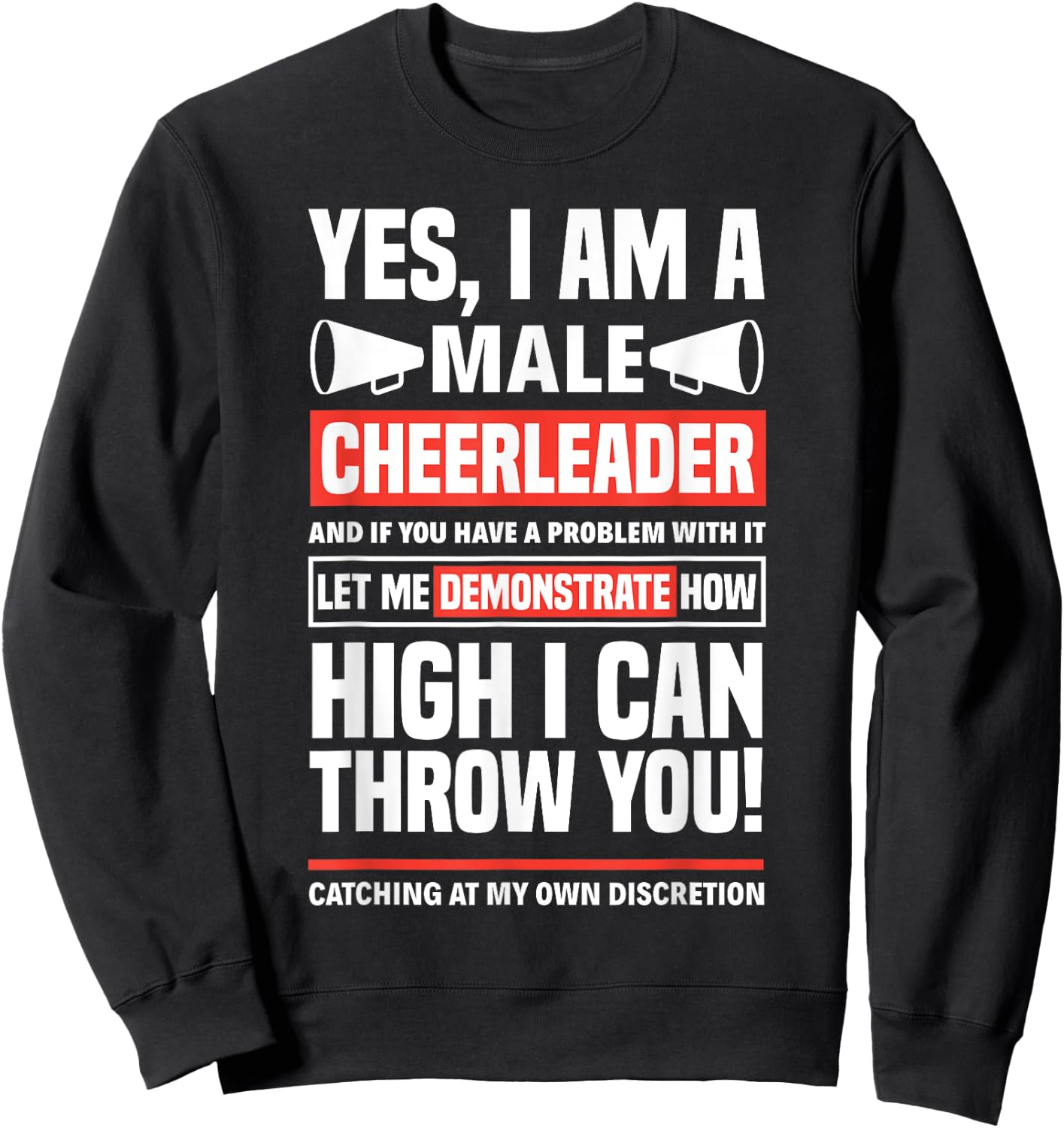 Yes I Am A Male Cheerleader Cheerleading Cheerdance Gymnast Sweatshirt - Sweatshirt | Black