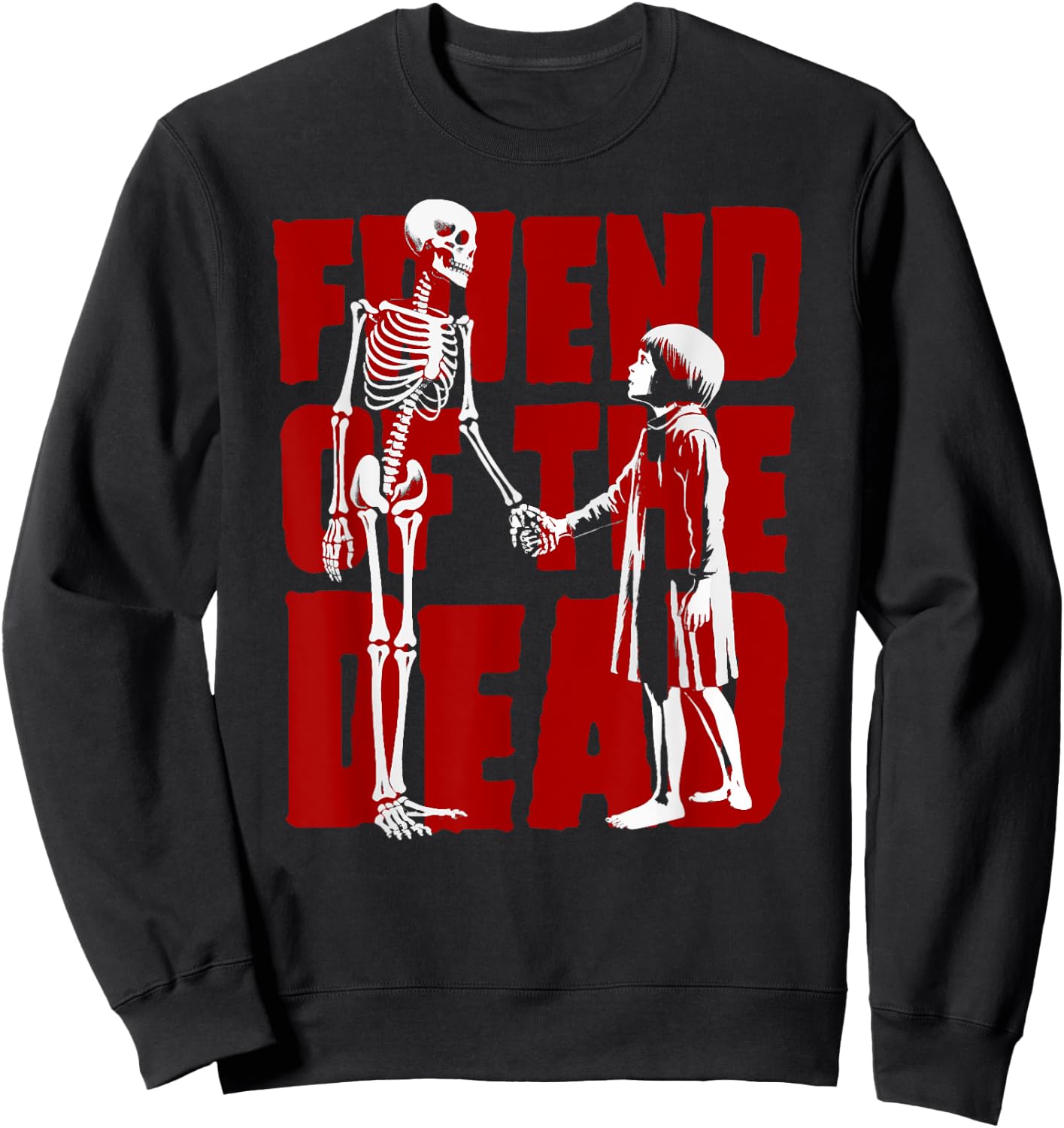 Friend Of The Dead Skeleton And Girl Sweatshirt - Sweatshirt | Black