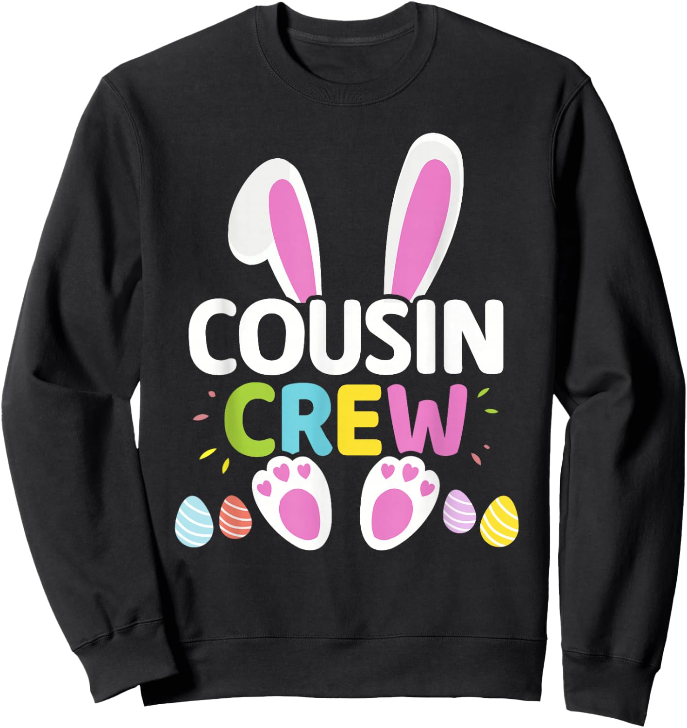 Easter cousin crew with bunny and eggs for family Sweatshirt - Sweatshirt | Black