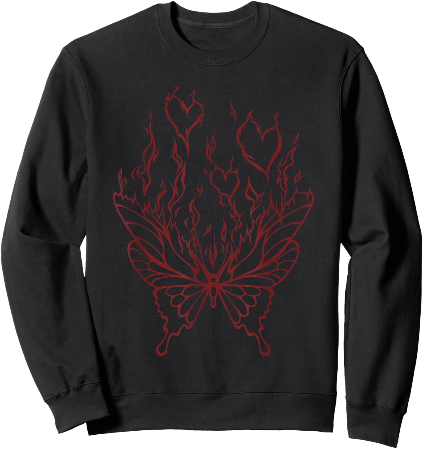Butterfly Y2K Goth Dark Fairy Grunge Fairycore Aesthetic Small Sweatshirt - Sweatshirt | Black