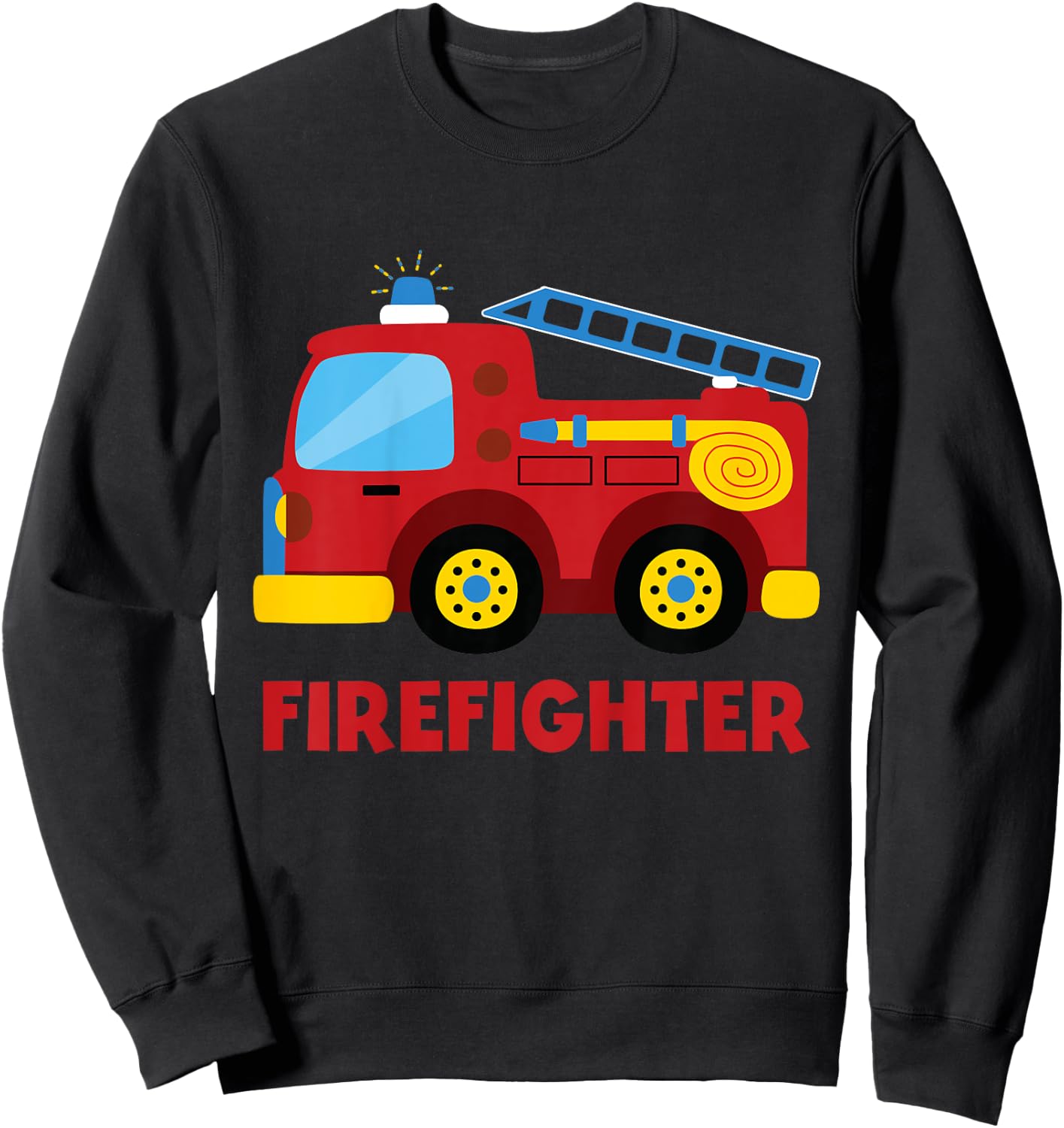 Firefighter fire truck Sweatshirt - Sweatshirt | Black