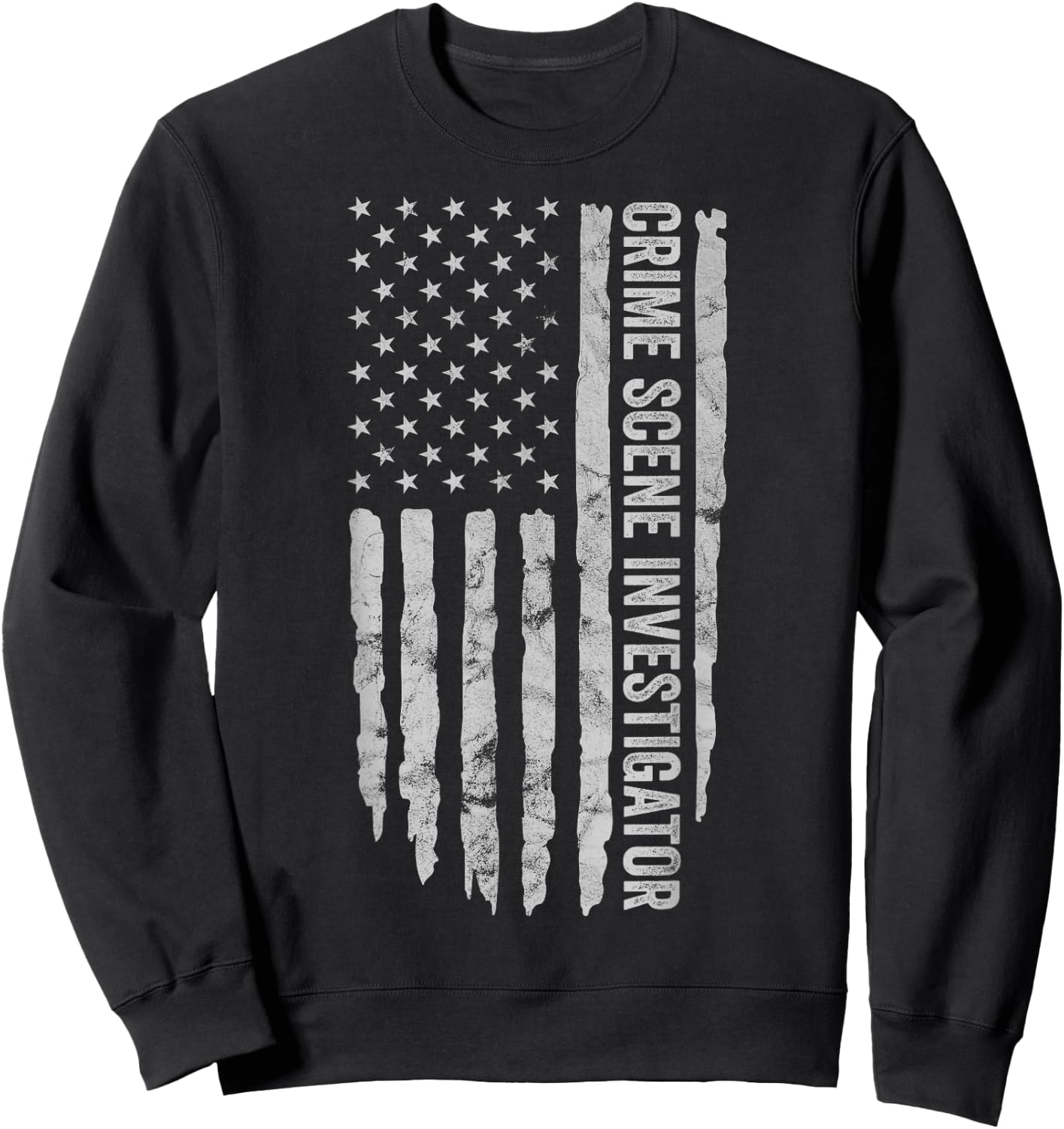 Crime Scene Investigator American Flag CSI Themed Sweatshirt - Sweatshirt | Black