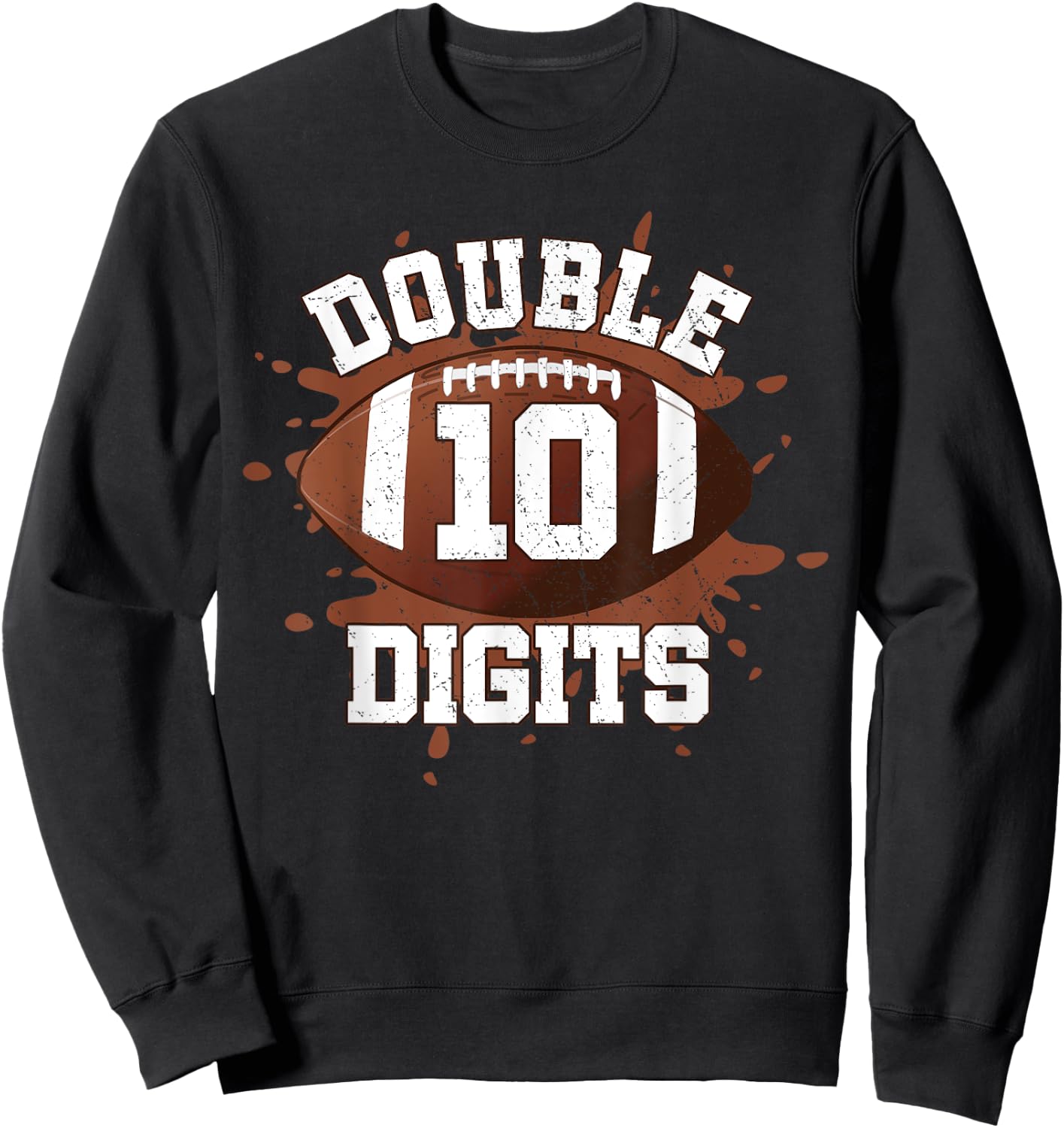 Double Digits Birthday Decorations Boy 10 Football 10th Bday Sweatshirt - Sweatshirt | Black