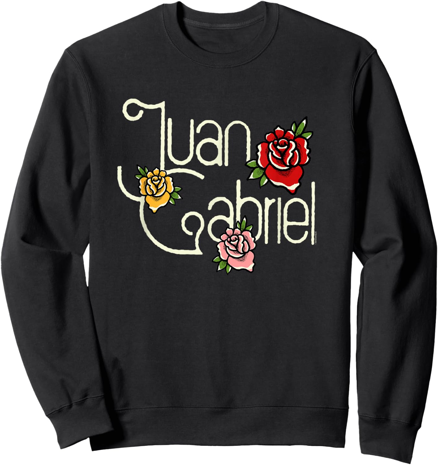 Juan Gabriel Vintage Roses Logo Sweatshirt - Sweatshirt | Black