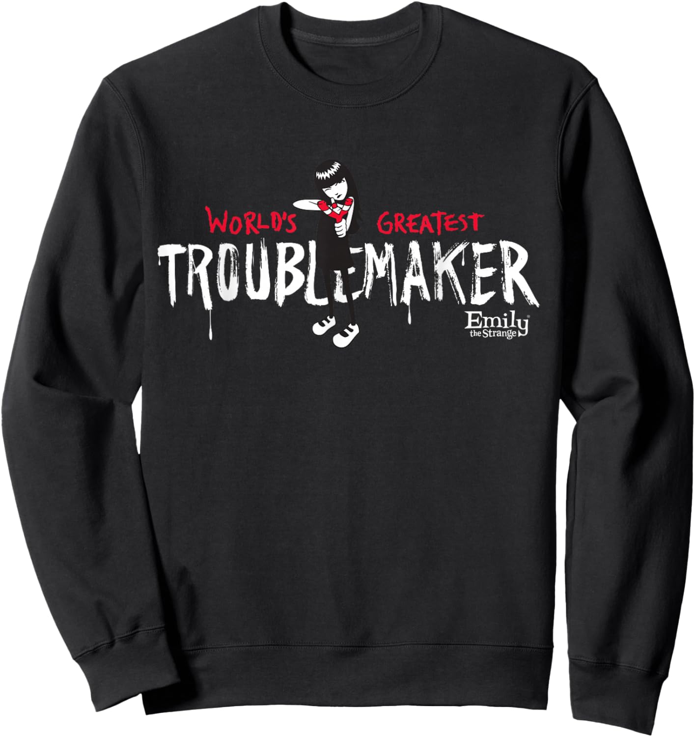 Emily The Strange World's Greatest Troublemaker Sweatshirt - Sweatshirt | Black