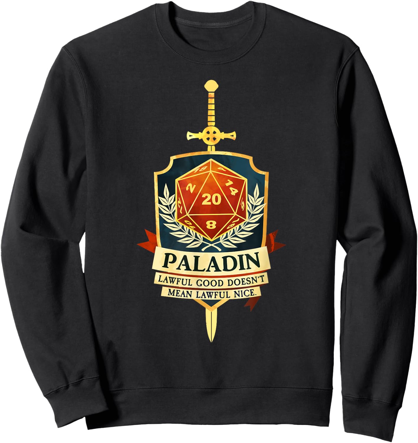 Paladin Fantasy RPG TRPG Gamer Class Sweatshirt - Sweatshirt | Black