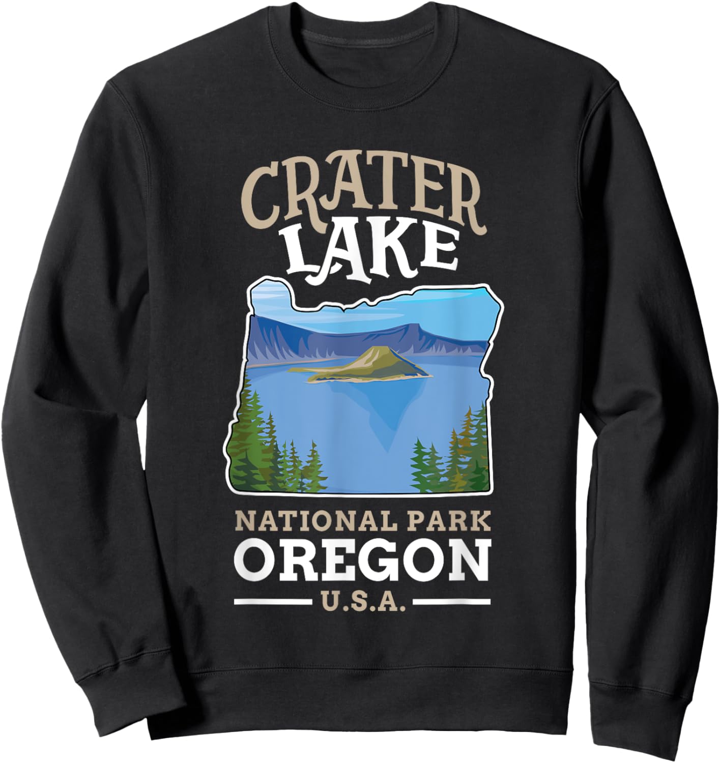 Crater Lake National Park US Oregon Sweatshirt - Sweatshirt | Black