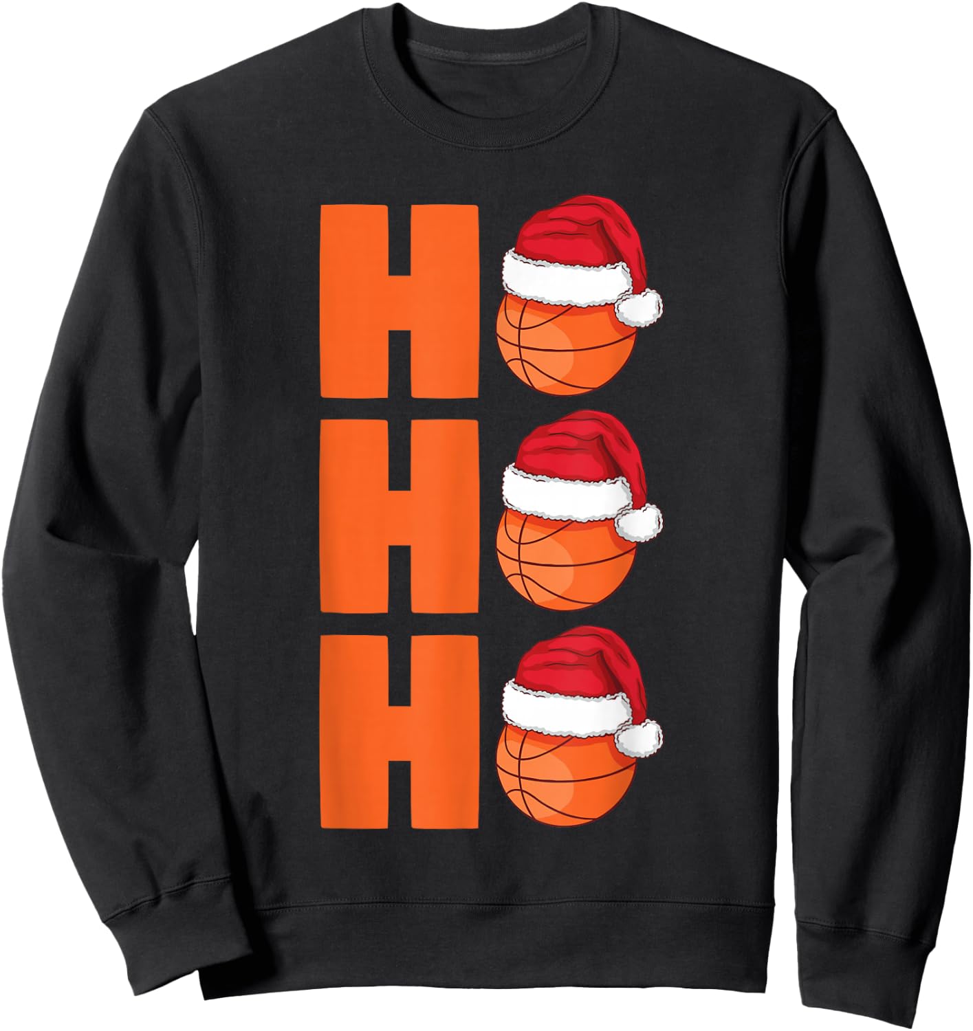 Xmas Santa Claus Basketball Christmas Sweatshirt - Sweatshirt | Black