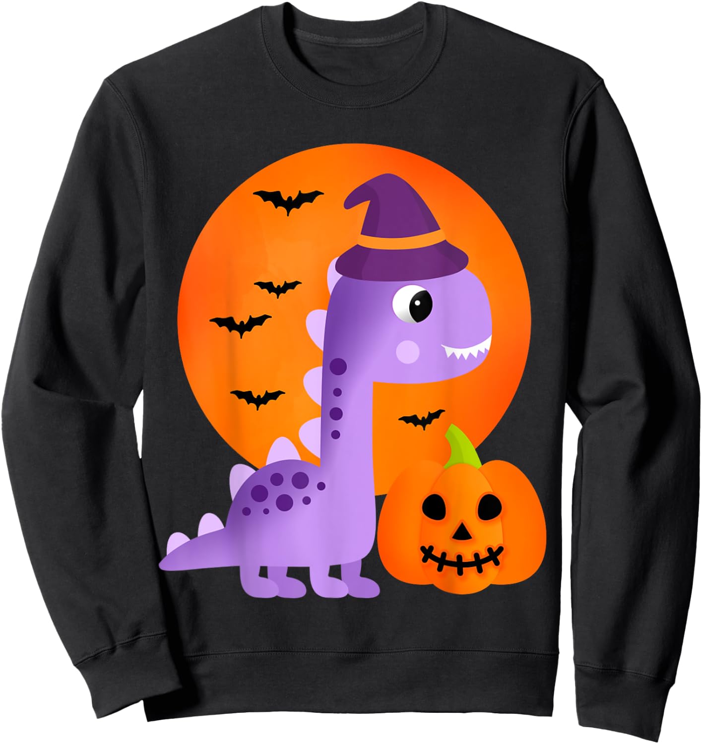 Cute Dinosaur Halloween Kids Girls Dinosaur T Rex Halloween Sweatshirt - Sweatshirt | Black
