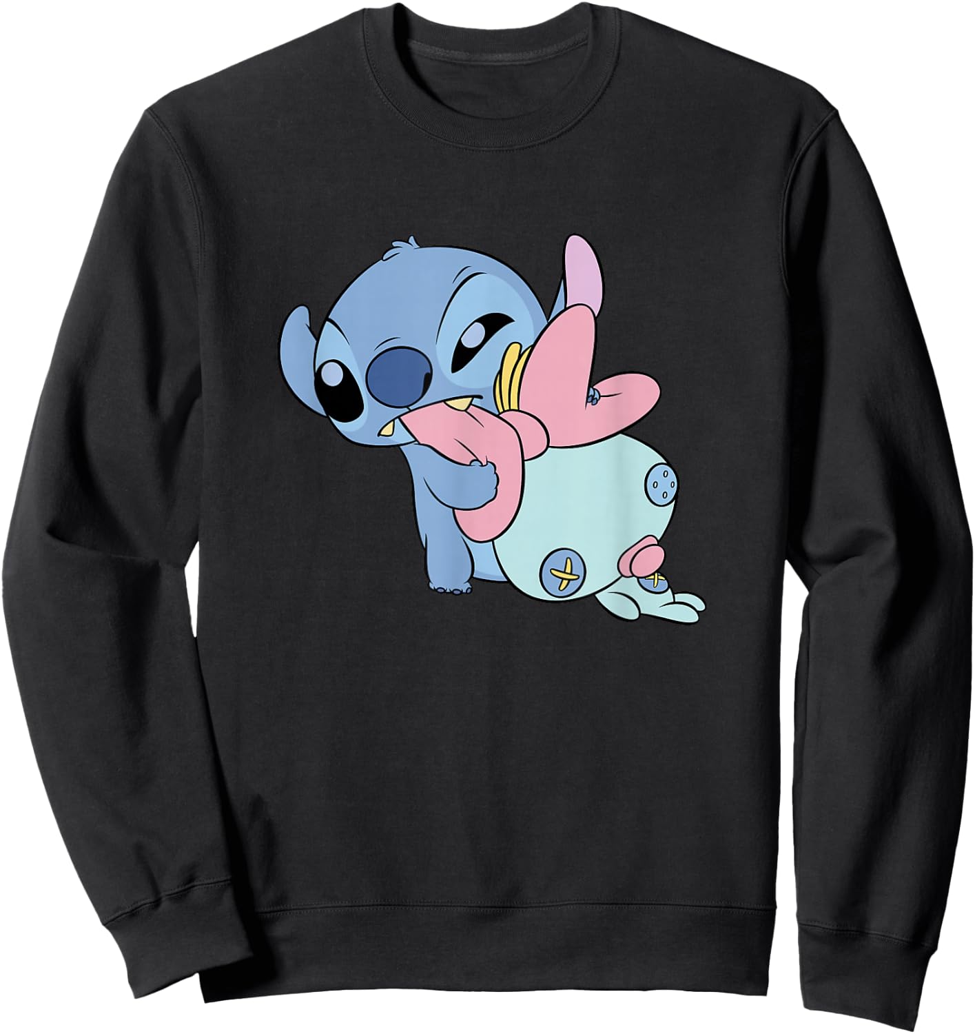 Disney Lilo & Stitch Babies Stitch & Scrump Playing Cute Sweatshirt - Sweatshirt | Black