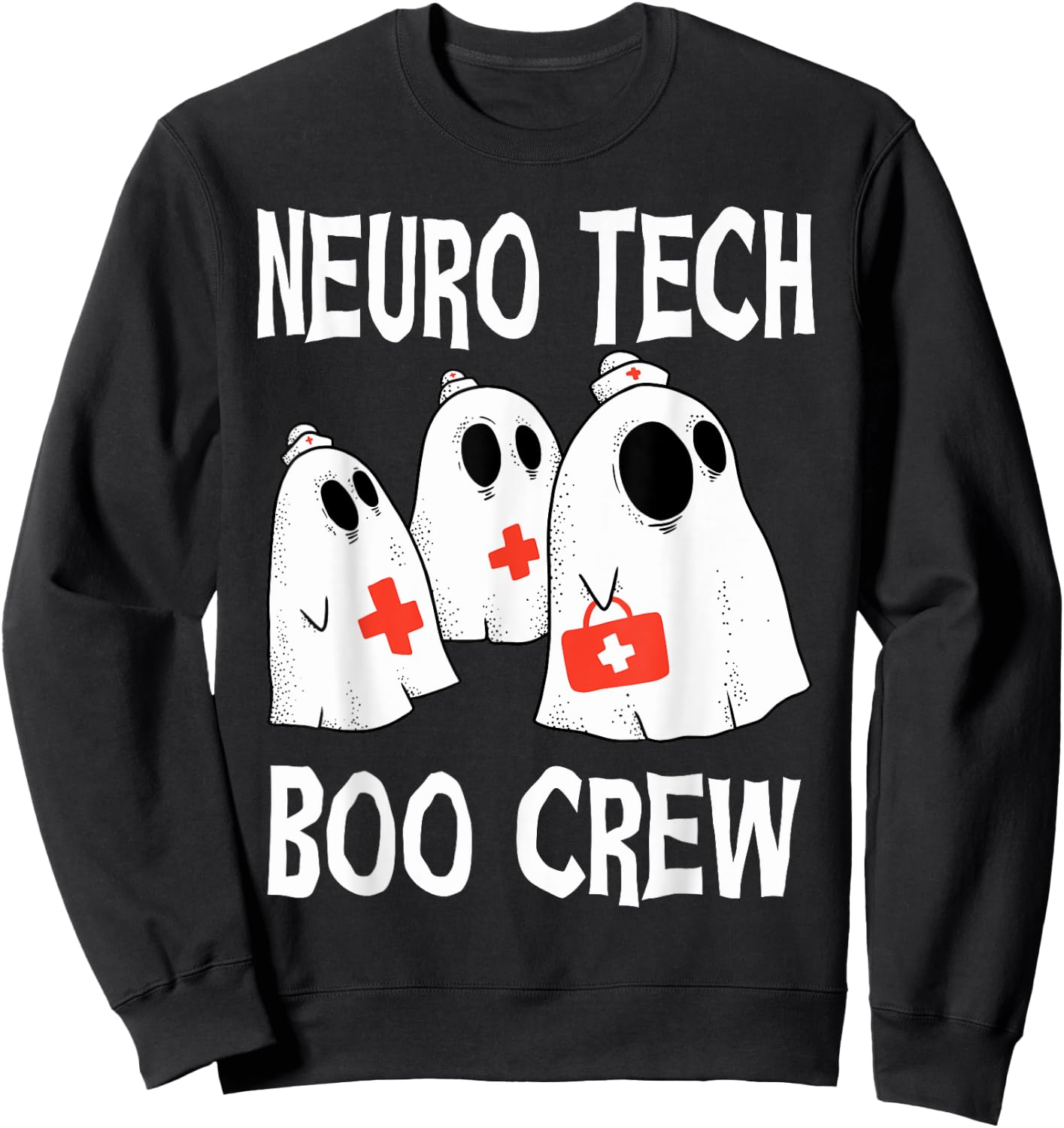 Funny Neuro Tech Boo Crew Neurology Halloween Costume Sweatshirt - Sweatshirt | Black