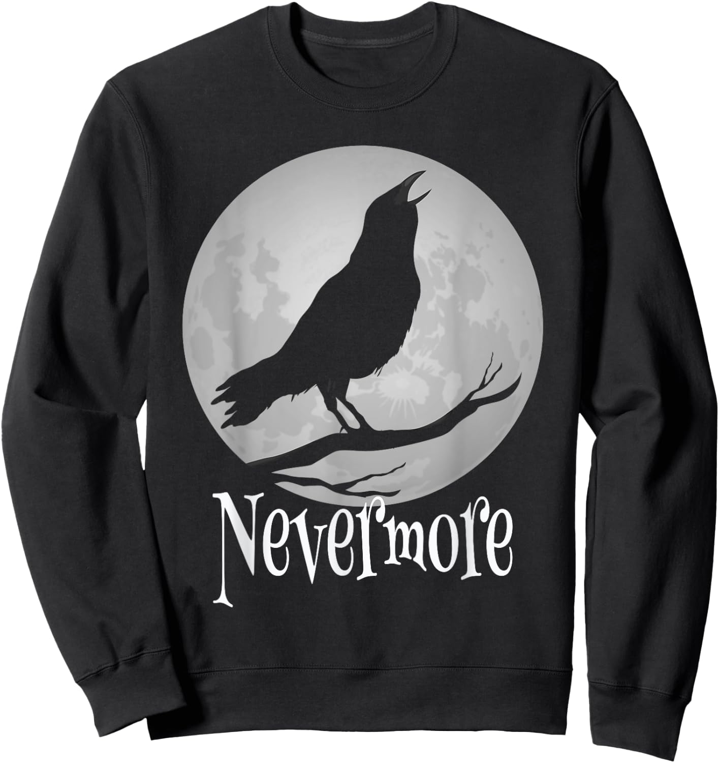 Crowcore Aesthetic - Raven Bird Spooky Dark Gothic Nevermore Sweatshirt - Sweatshirt | Black