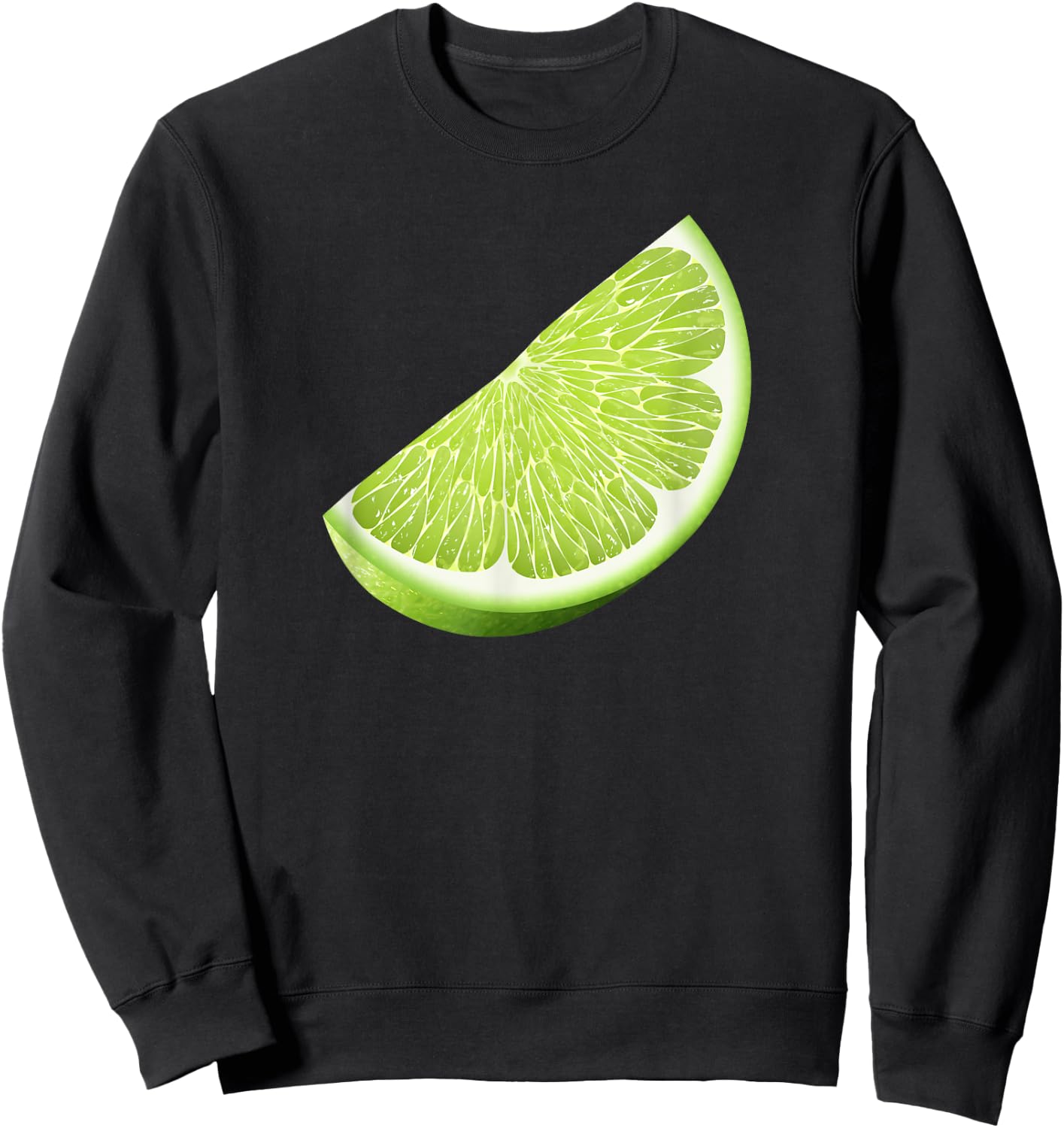 Green Lime Halloween Costume Group Funny Lime Slice Lovers Sweatshirt - Sweatshirt | Black