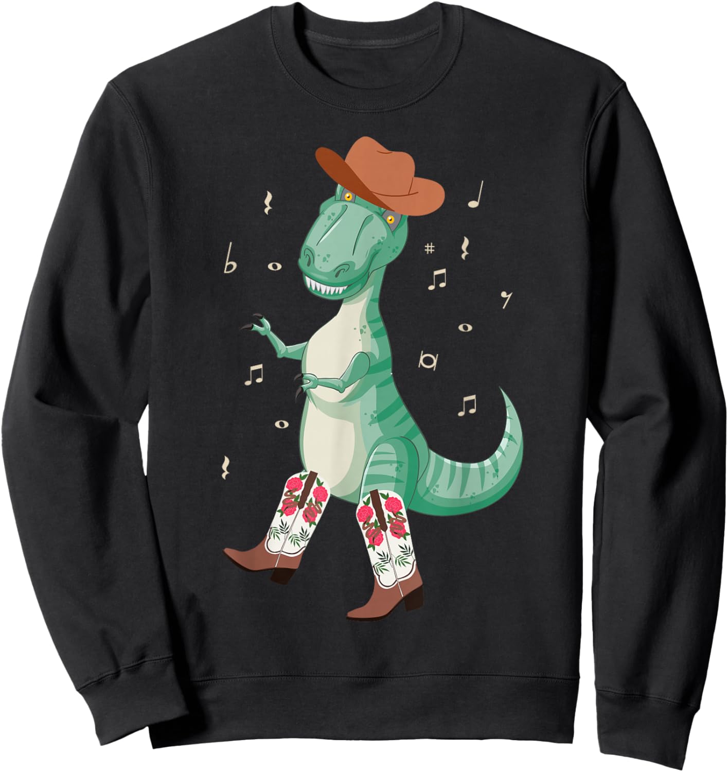 Line Dancing Dance Teacher T Rex Dinosaur Sweatshirt - Sweatshirt | Black