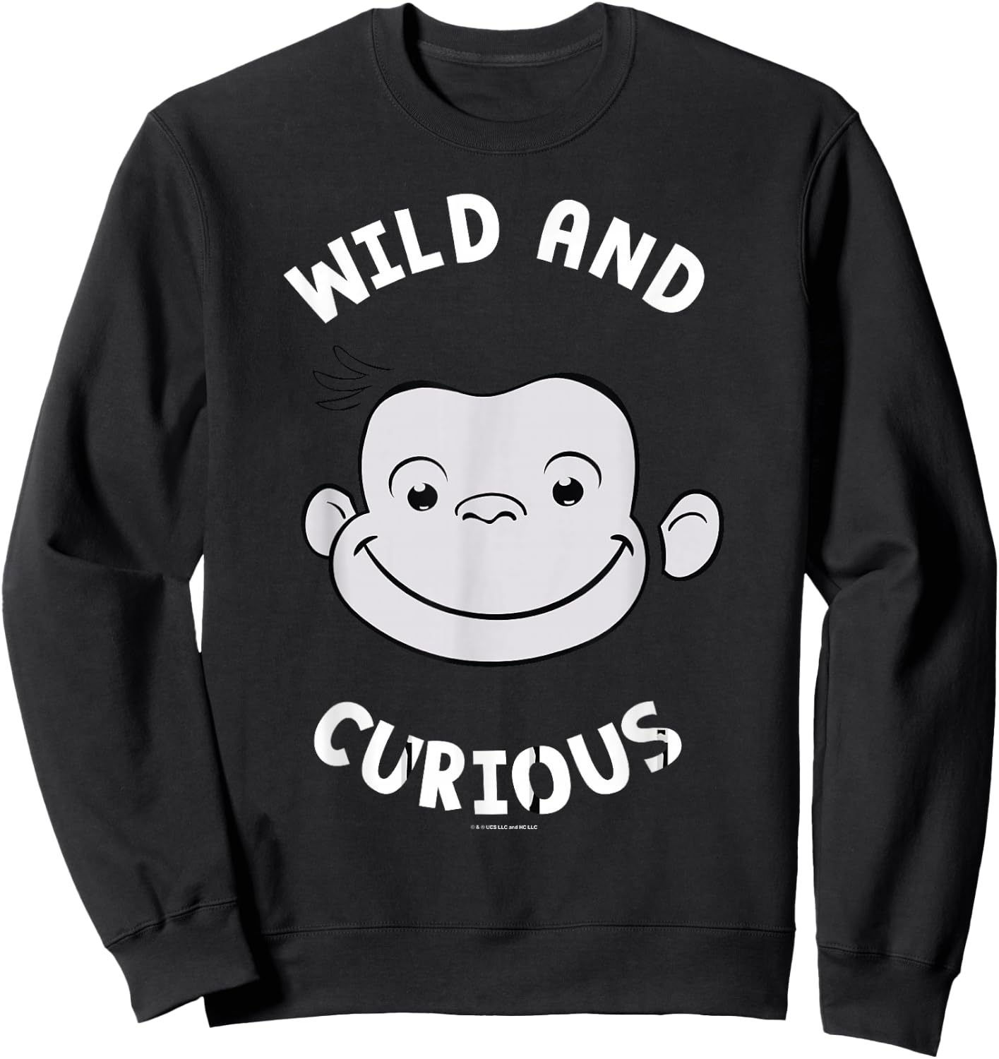 Curious George Wild and Curious Big Face Sweatshirt - Sweatshirt | Black