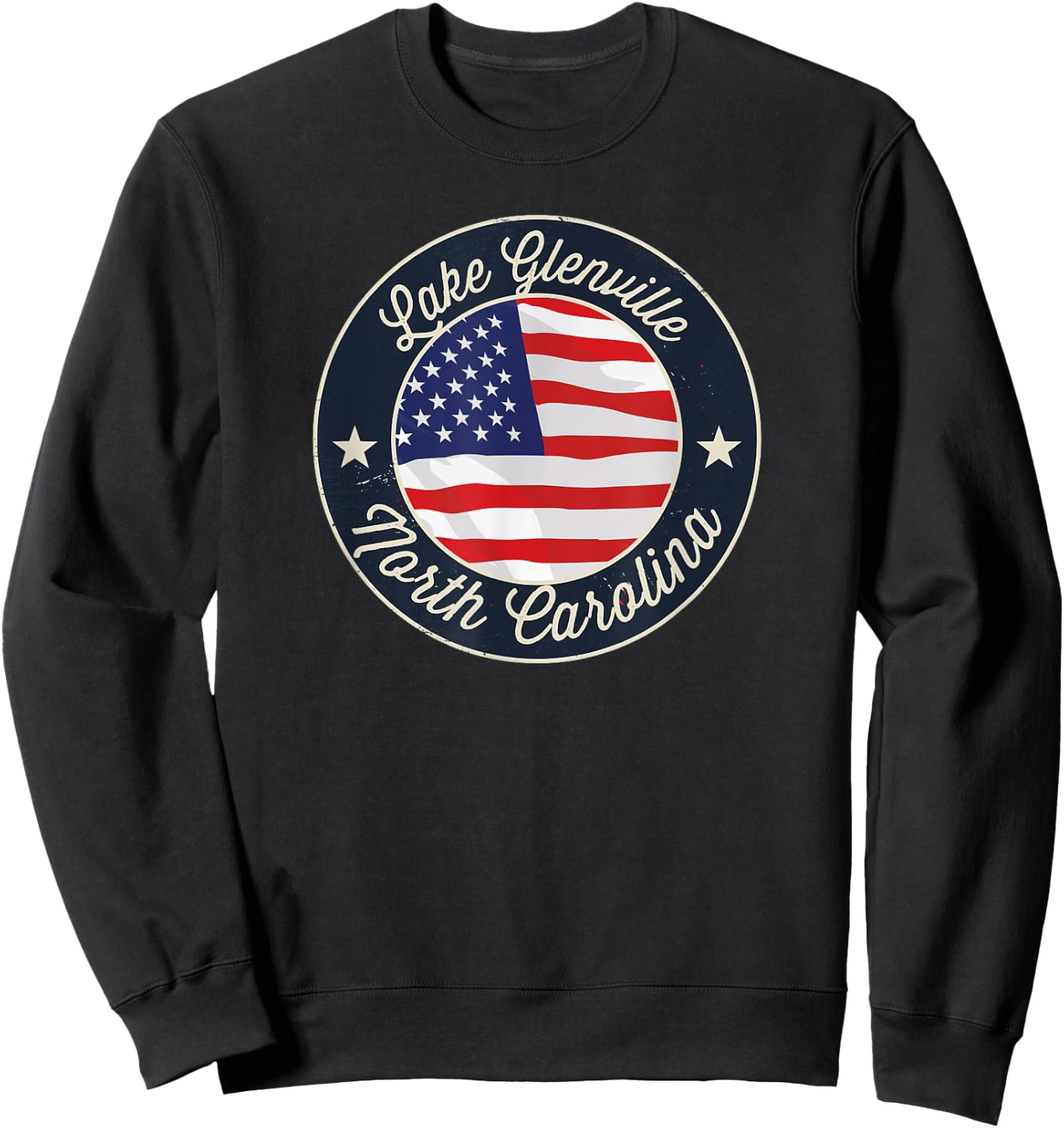 Lake Glenville - Patriotic North Carolina Souvenir Sweatshirt - Sweatshirt | Black