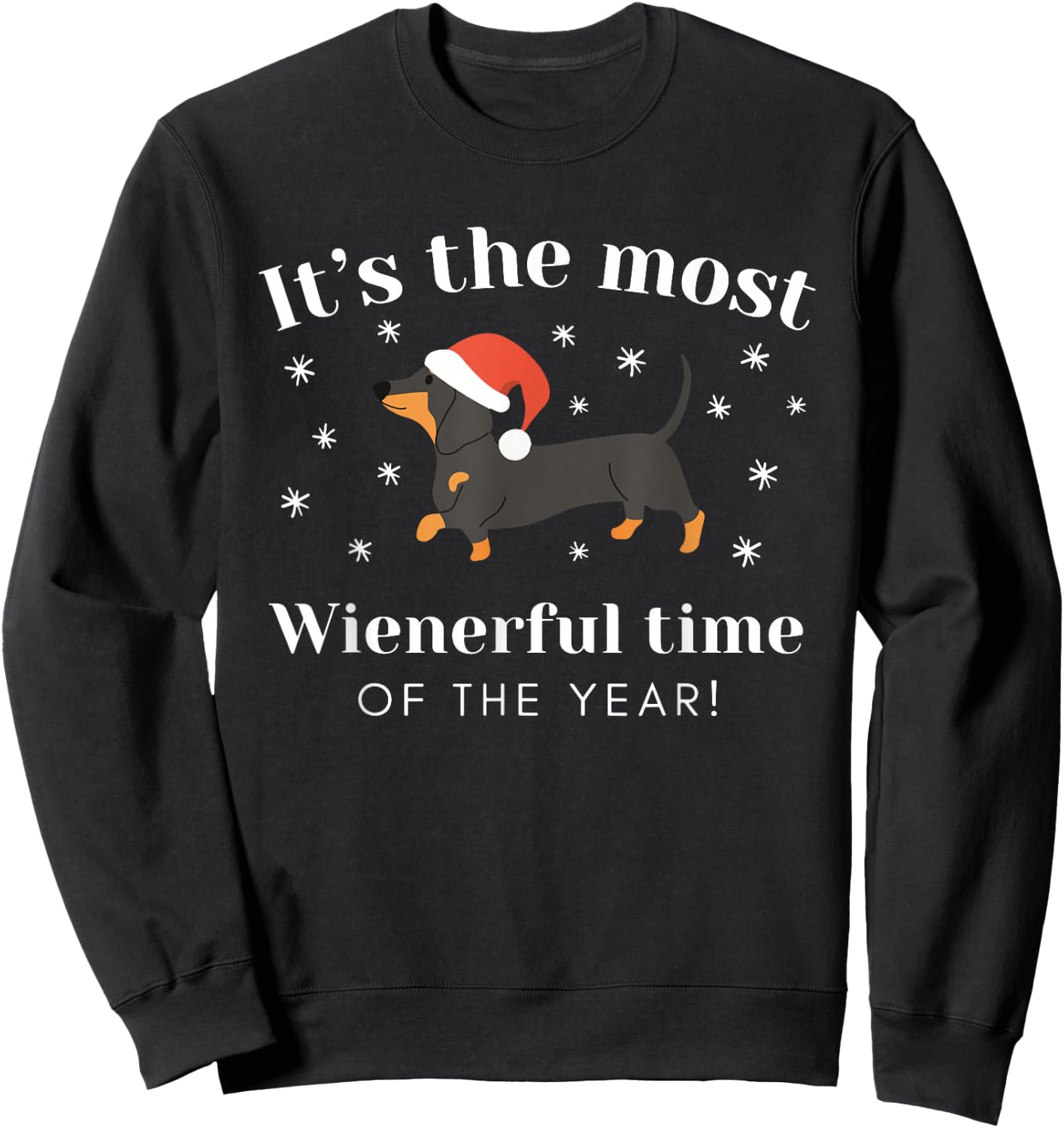 It's The Most Wonderful Time Of The Year Dachshund Christmas Sweatshirt - Sweatshirt | Black