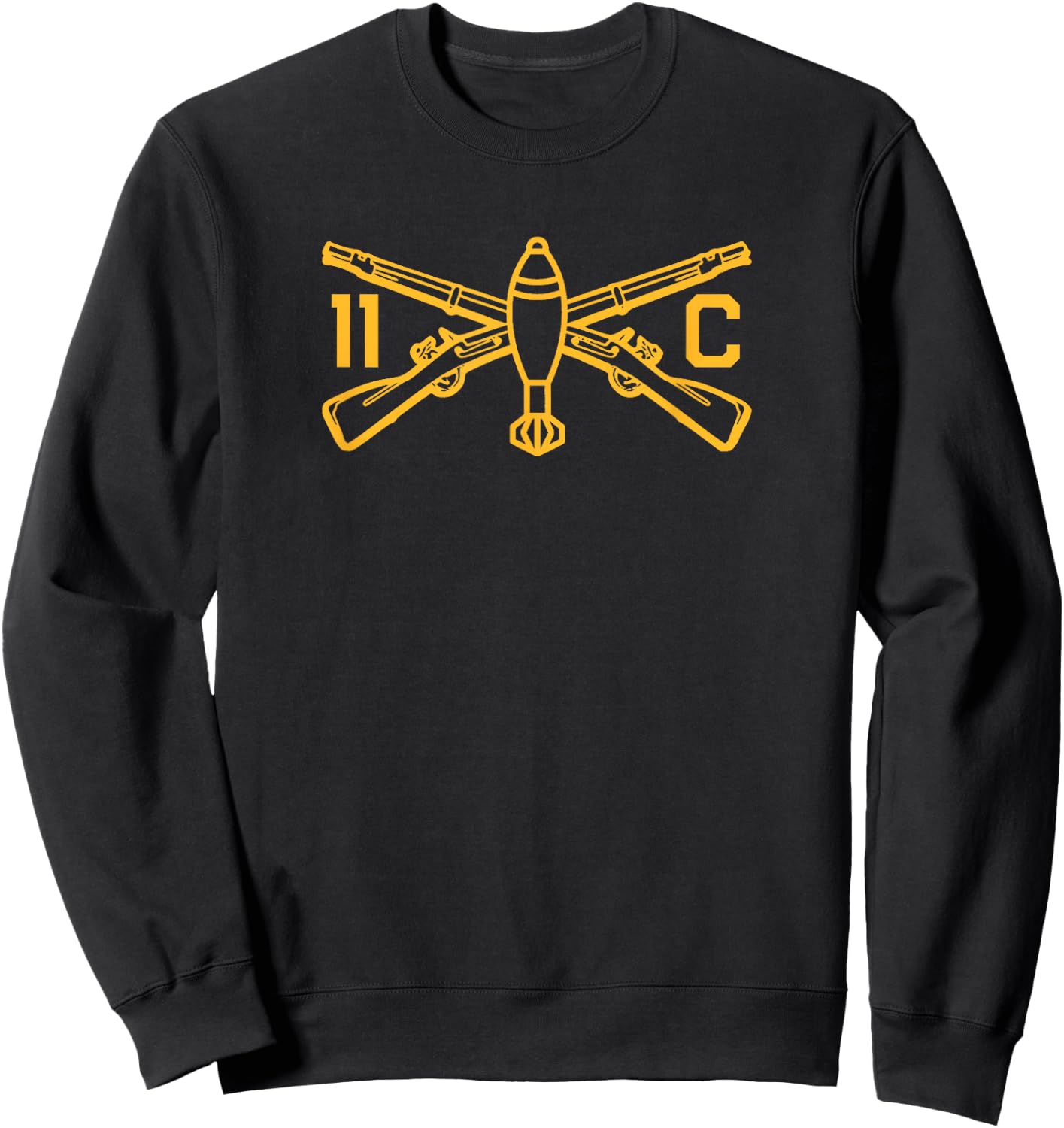Threadabilities 11C Army Infantry Eleven Charlie Glod - -Kids, Black, Small Sweatshirt - Sweatshirt | Black