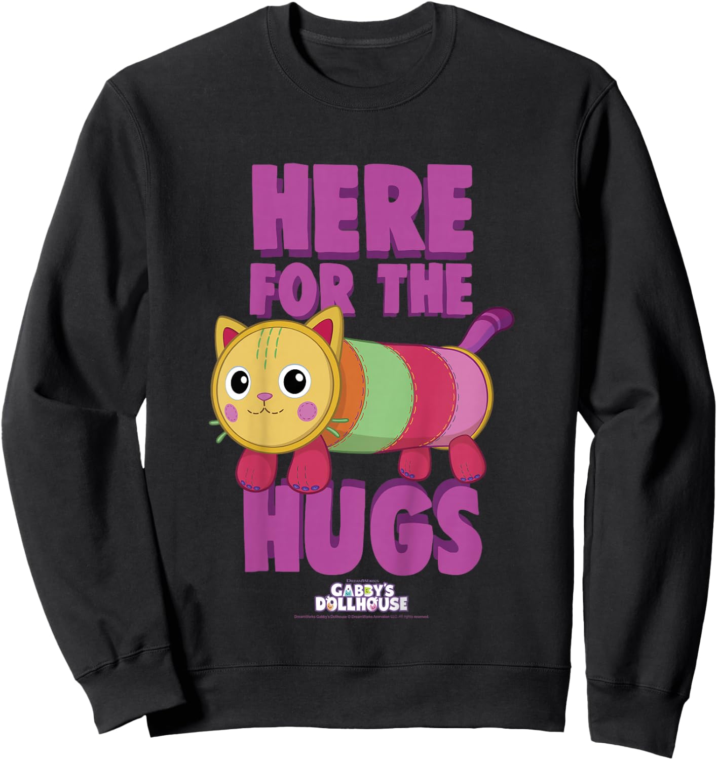 DreamWorks Gabby's Dollhouse Valentine's Day Pillow Cat Sweatshirt - Sweatshirt | Black