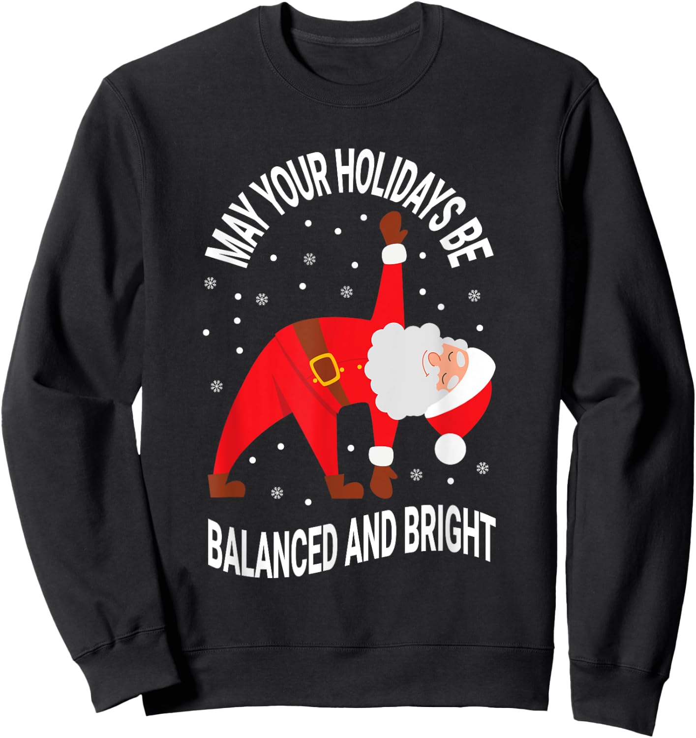 Yoga Practitioner Namasleigh Xmas Meditation Christmas Yoga Sweatshirt - Sweatshirt | Black
