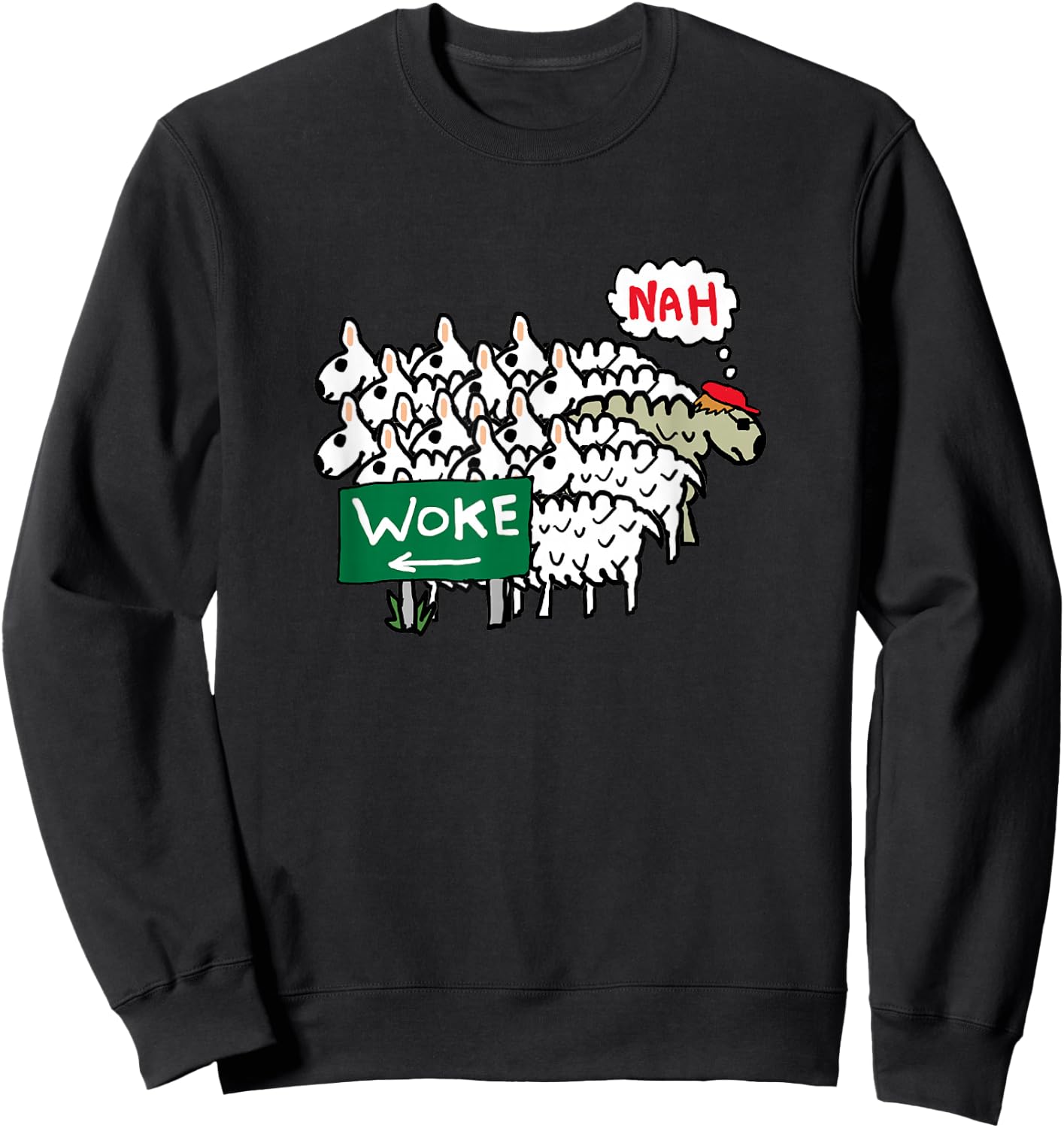 Anti Woke Sheep Sweatshirt - Sweatshirt | Black